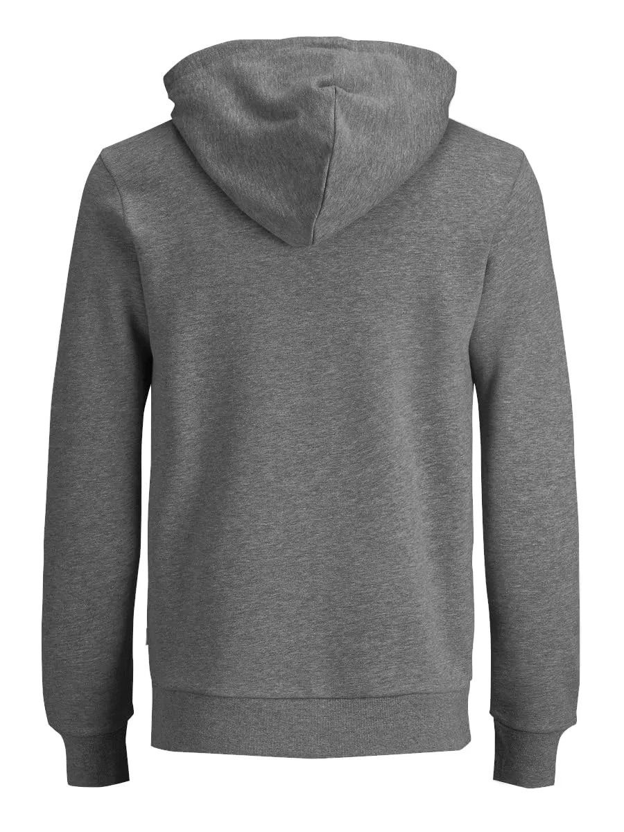 Jack & Jones Felpa da Uomo JJECORP Old Logo Hood, Medium Grey Melange/Reg Fit -, XXL (EU) - immagine 3