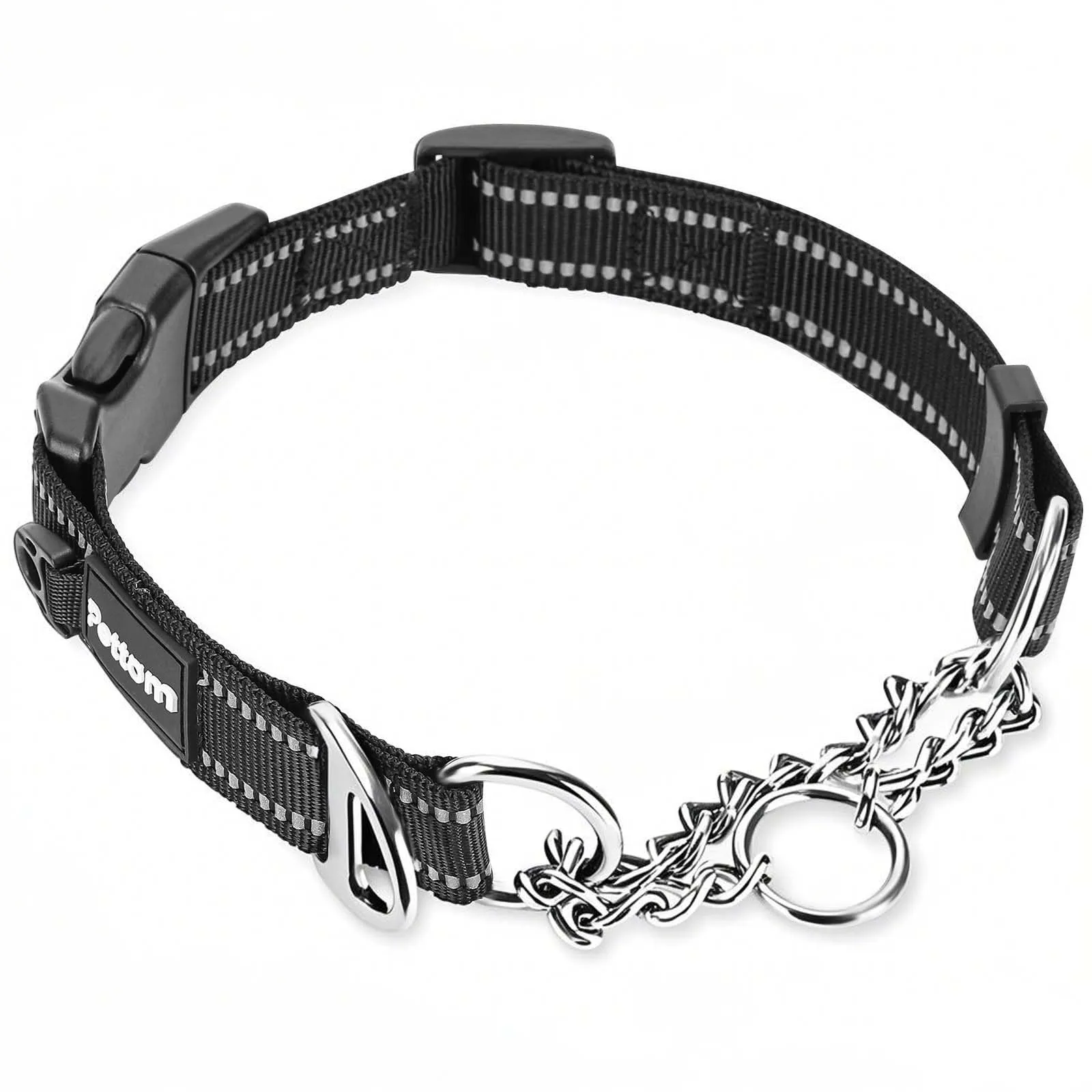PETTOM Collare Semistrozzo Cane, Sicurezza, Regolabile, Riflettente - immagine 1