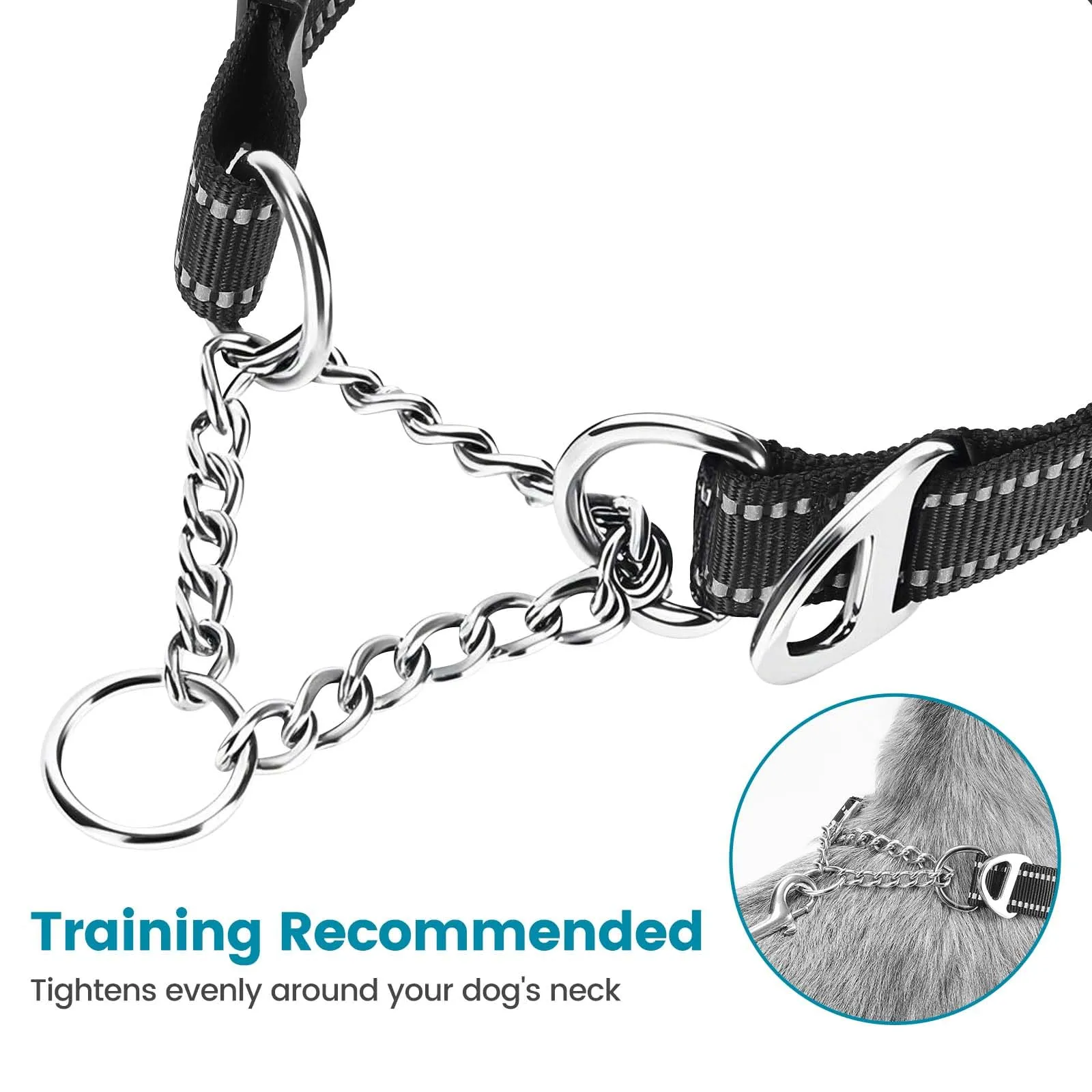 PETTOM Collare Semistrozzo Cane, Sicurezza, Regolabile, Riflettente - immagine 6