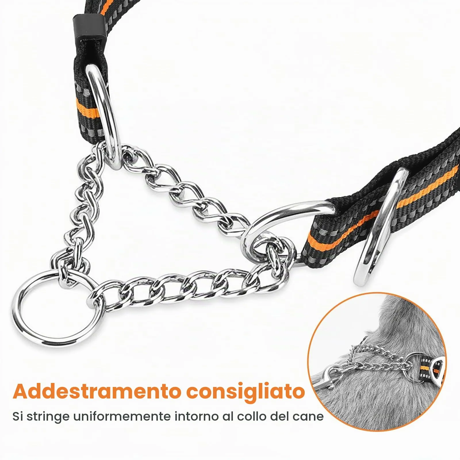 PETTOM Collare Semistrozzo Cane, Sicurezza, Regolabile, Riflettente - immagine 6