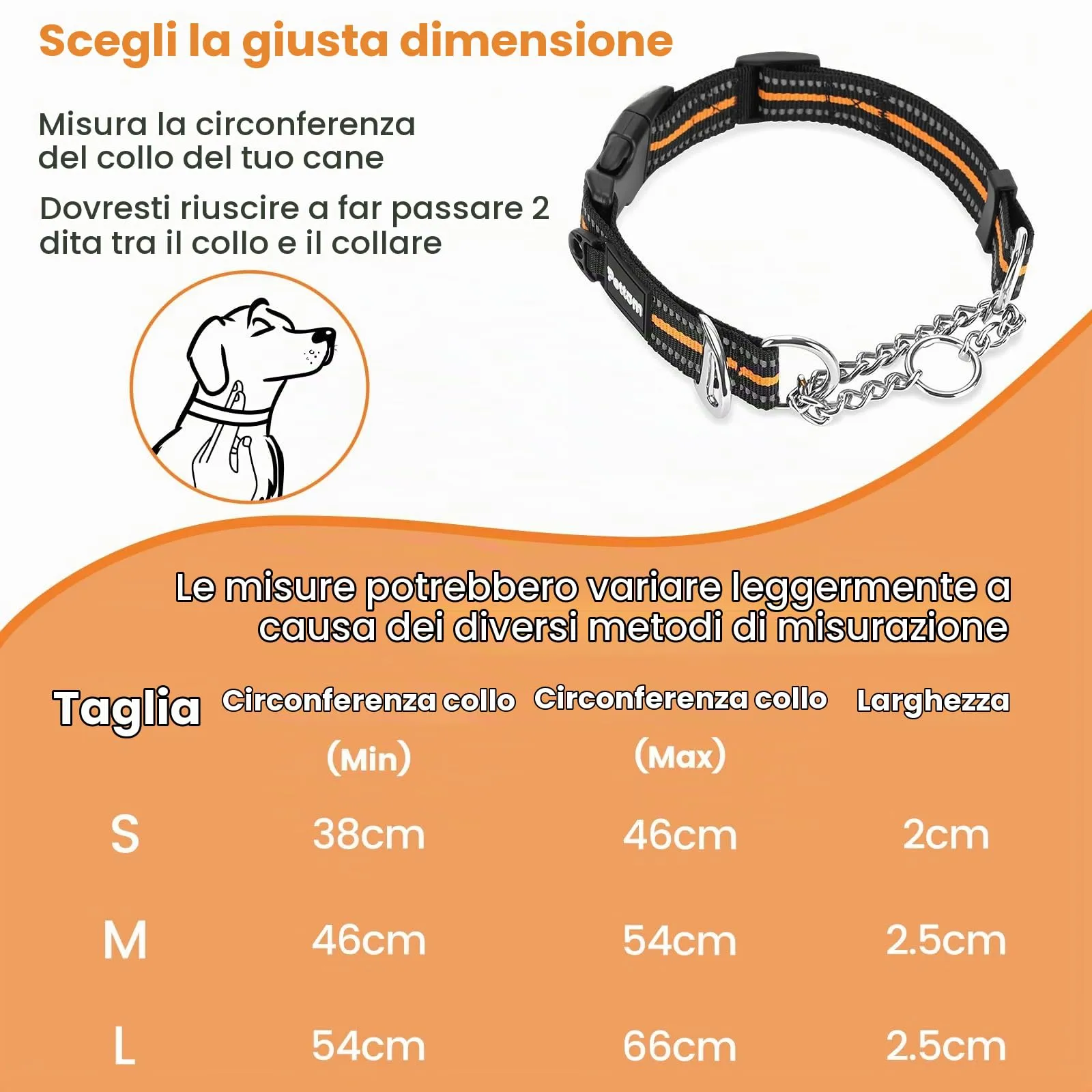 PETTOM Collare Semistrozzo Cane, Sicurezza, Regolabile, Riflettente - immagine 2