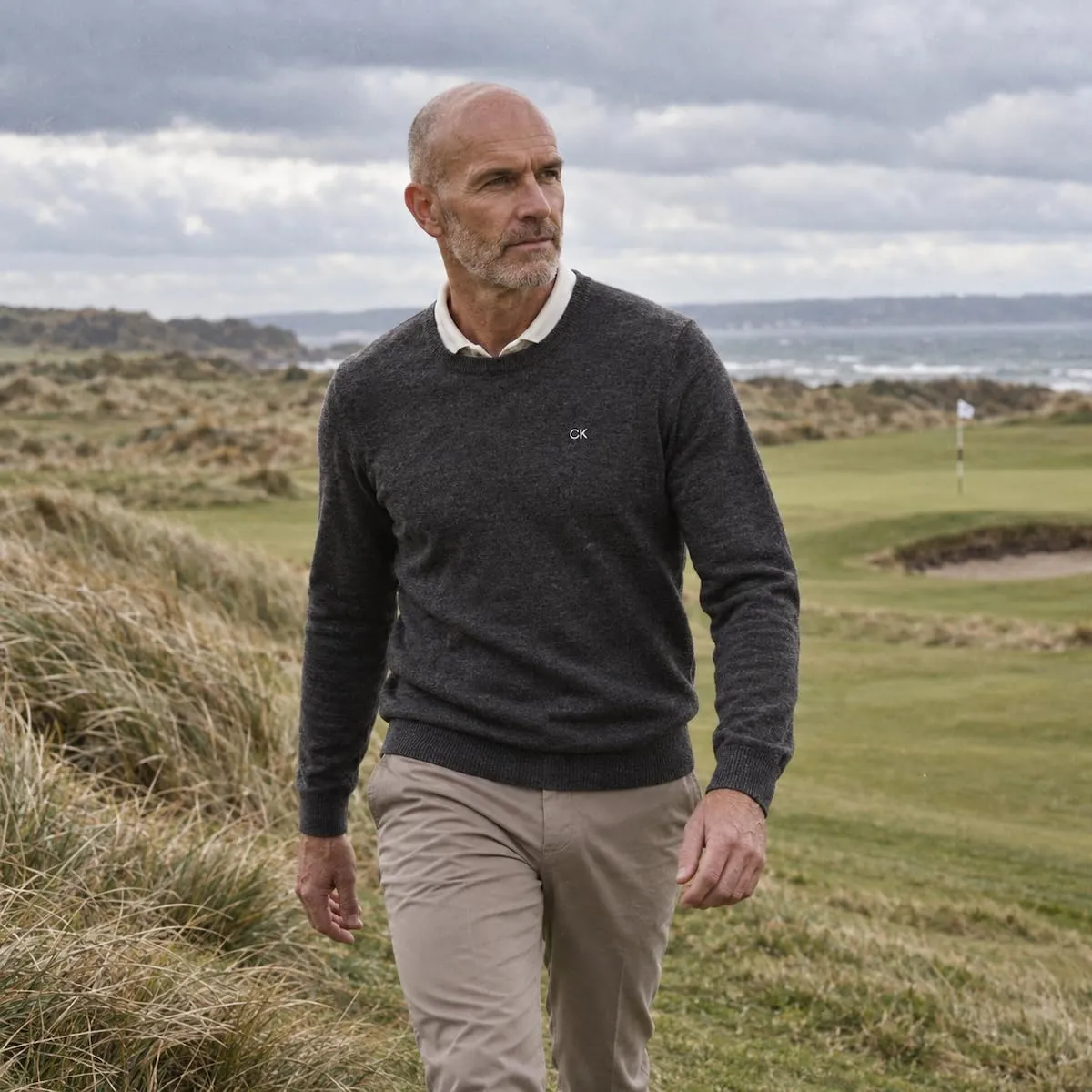 Calvin Klein Uomo Maglione Golf Girocollo - Antracite mélange - XL - immagine 2