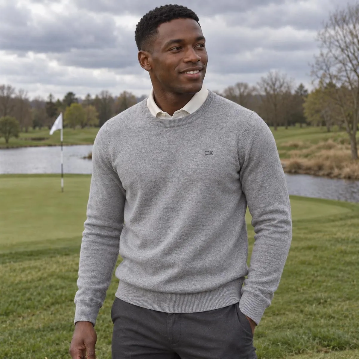 Calvin Klein Uomo Maglione Golf Girocollo - Grigio mélange - L - immagine 7
