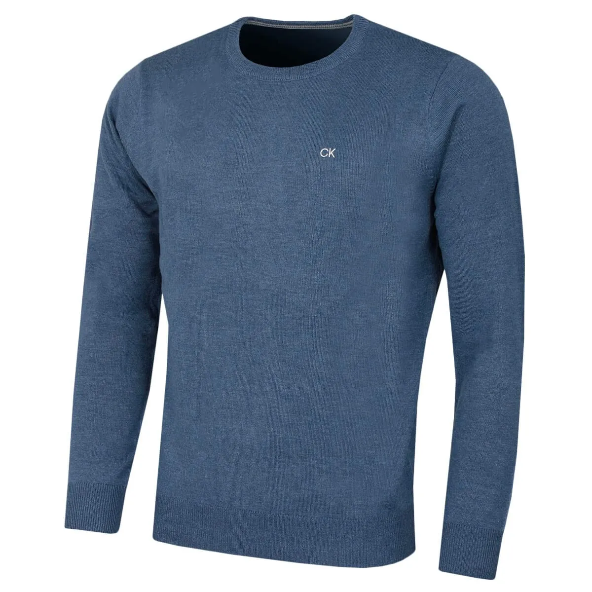 Calvin Klein Uomo Maglione Golf Girocollo - Denim mélange - S - immagine 1