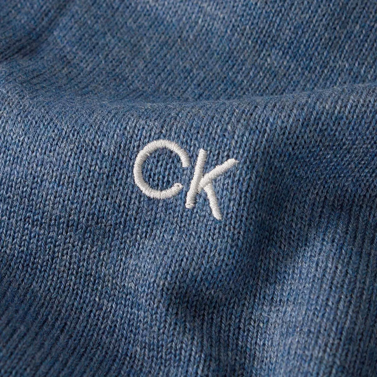 Calvin Klein Uomo Maglione Golf Girocollo - Denim mélange - XL - immagine 4