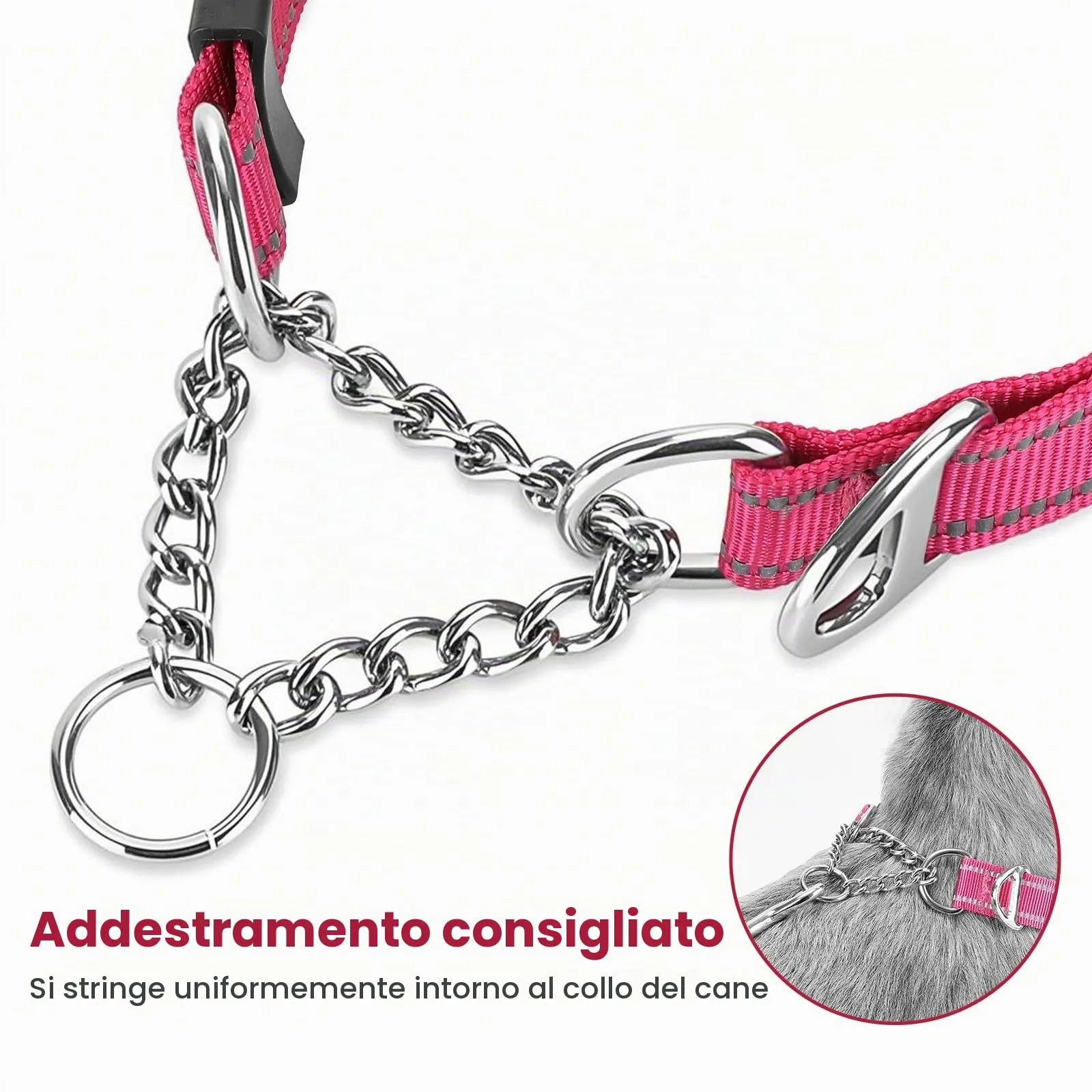 PETTOM Collare Semistrozzo Cane, Sicurezza, Regolabile, Riflettente - immagine 6