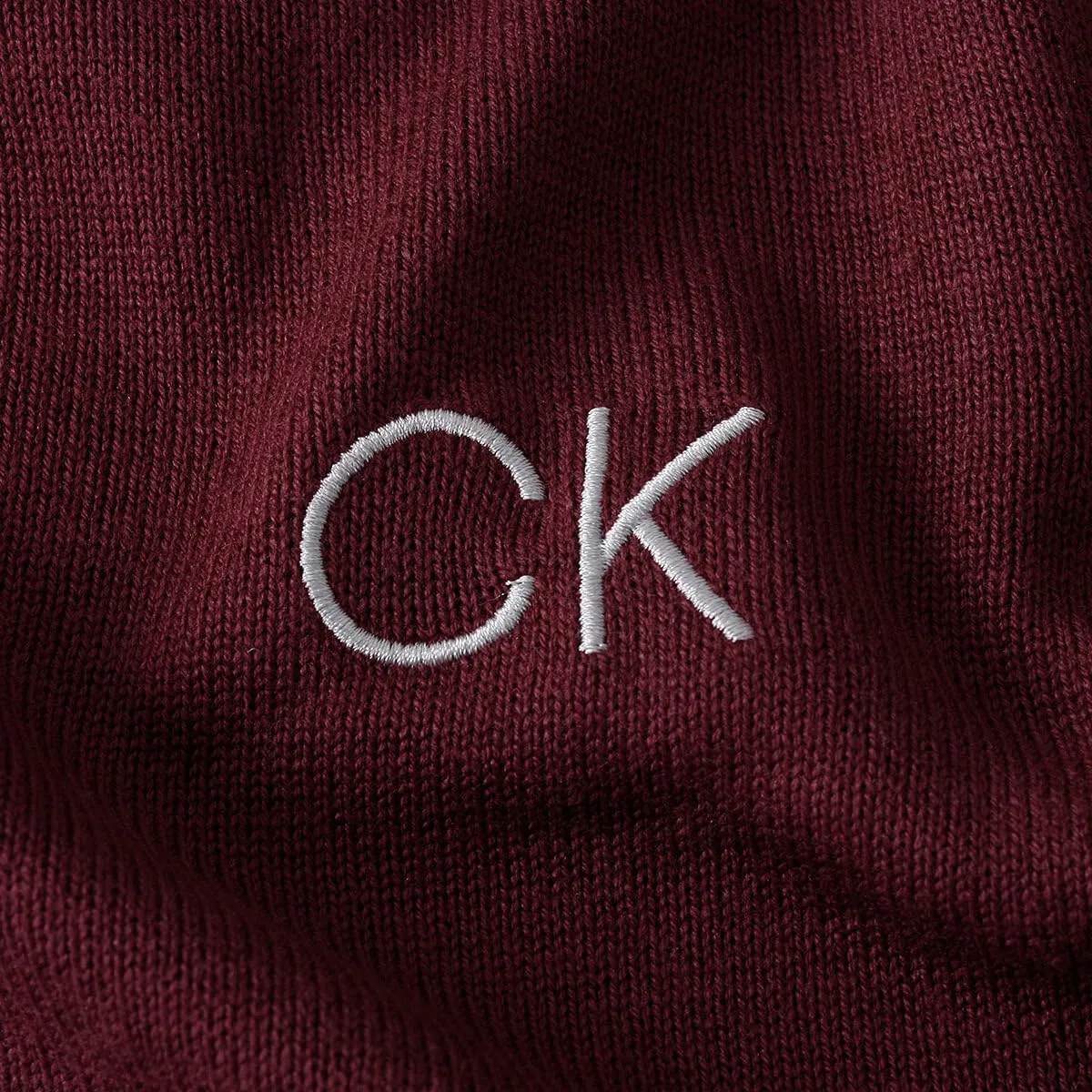Calvin Klein Uomo Maglione Golf Girocollo - Borgogna - XL - immagine 5