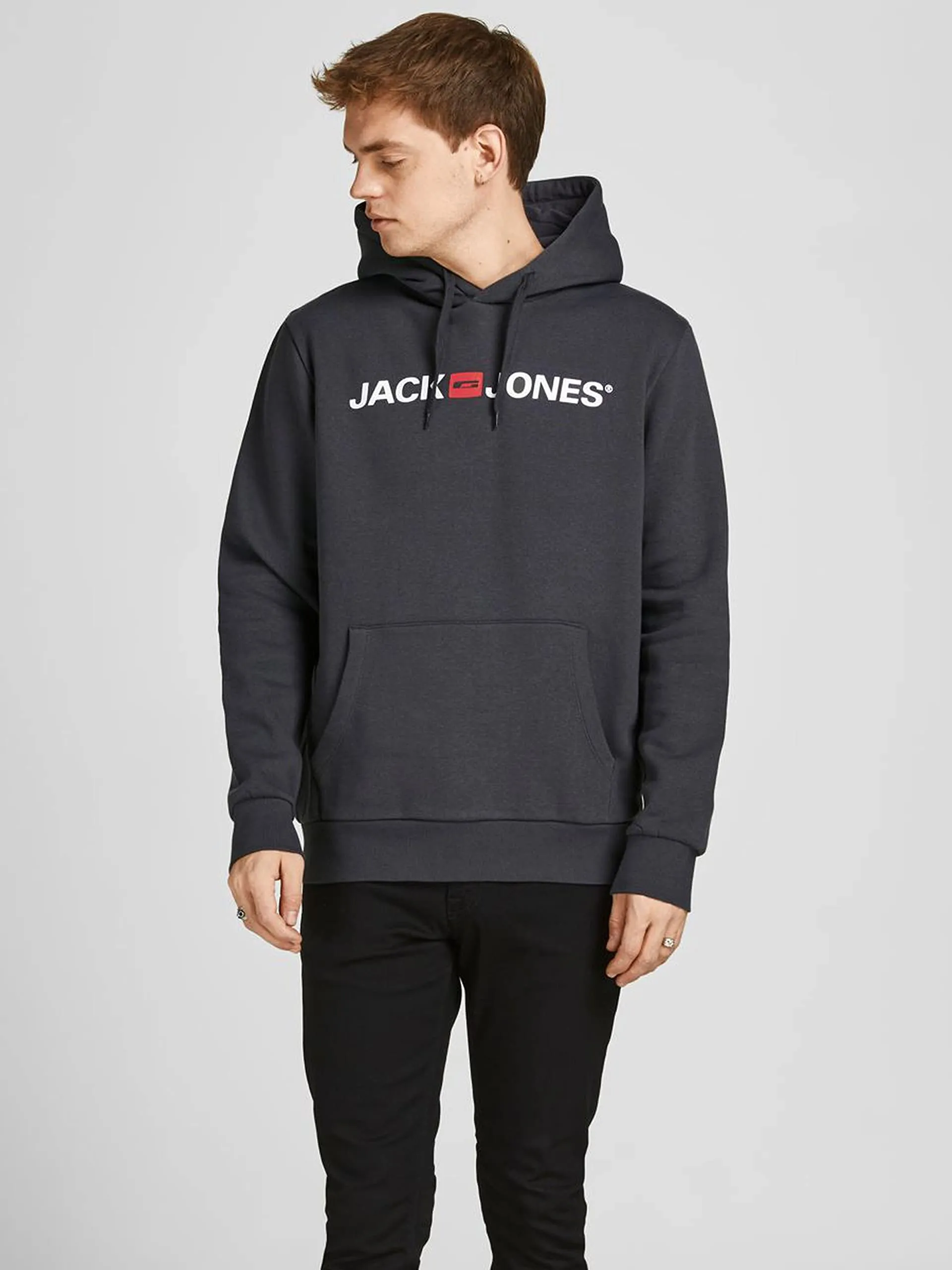 Jack & Jones Jjecorp - Felpa con Cappuccio da Uomo con Logo (Confezione da - immagine 2