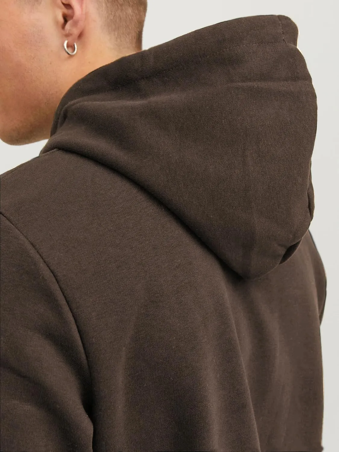Jack & Jones Jjecorp - Felpa con Cappuccio con Logo PS da Uomo, Marrone, M - immagine 5