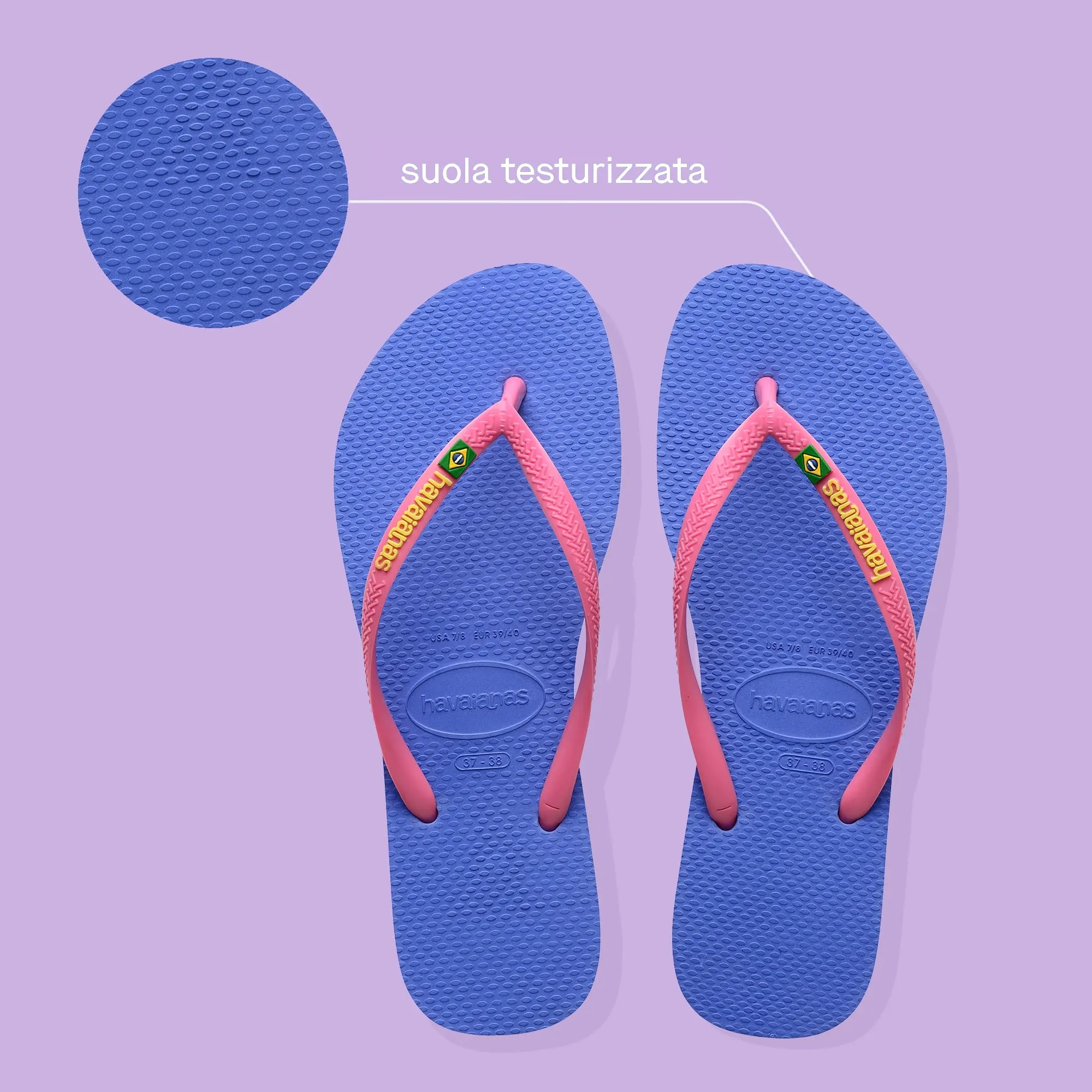 Havaianas Slim Brasil Logo Donna FlipFlop Provence Blue 33 EU - immagine 3