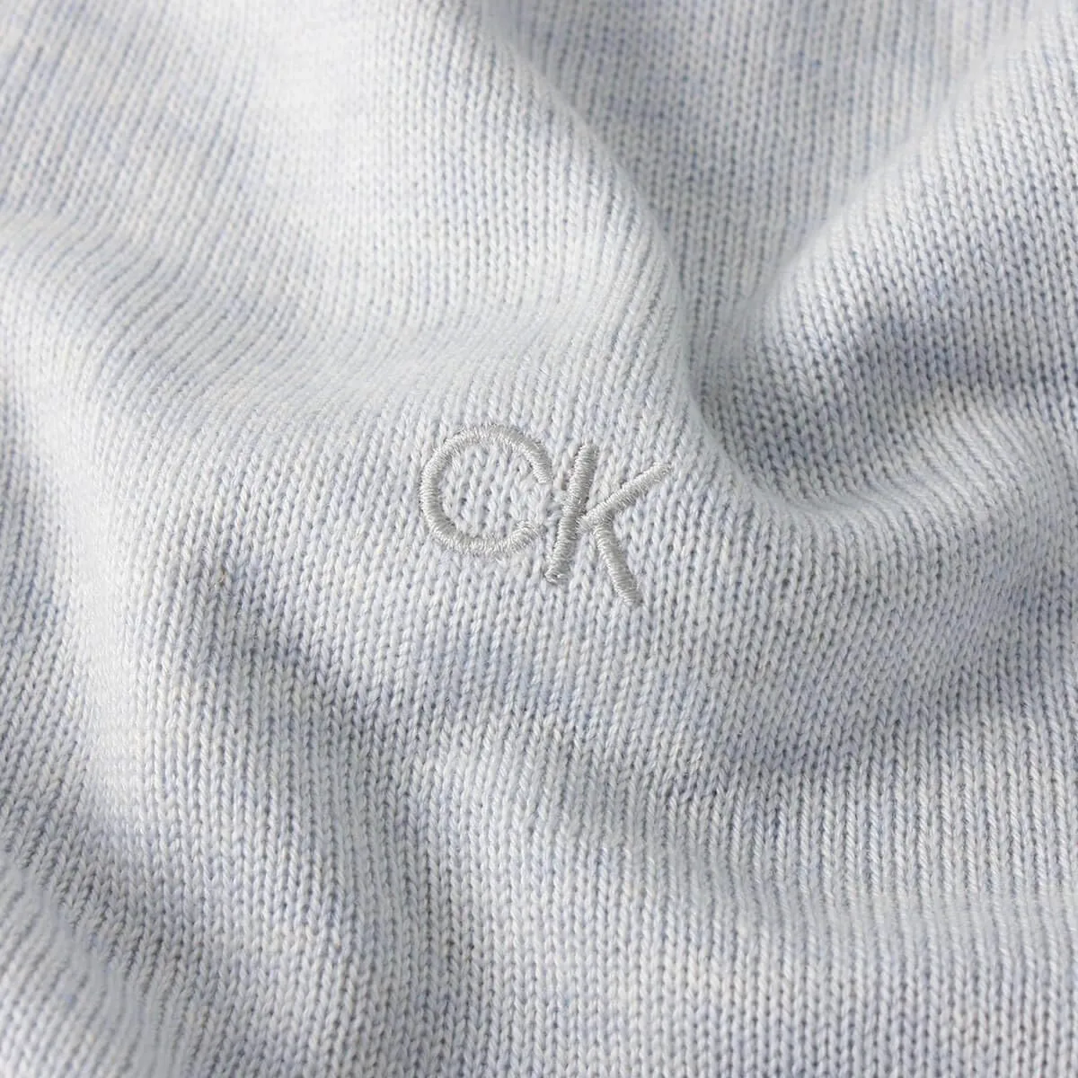 Calvin Klein Uomo Maglione Golf Girocollo - Azzurro Chiaro mélange - S - immagine 2