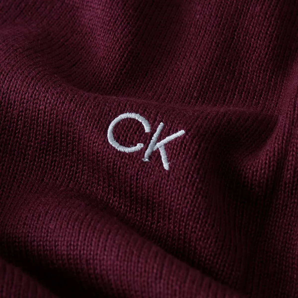 Calvin Klein Uomo Maglione Golf Girocollo - Borgogna Francese - M - immagine 4