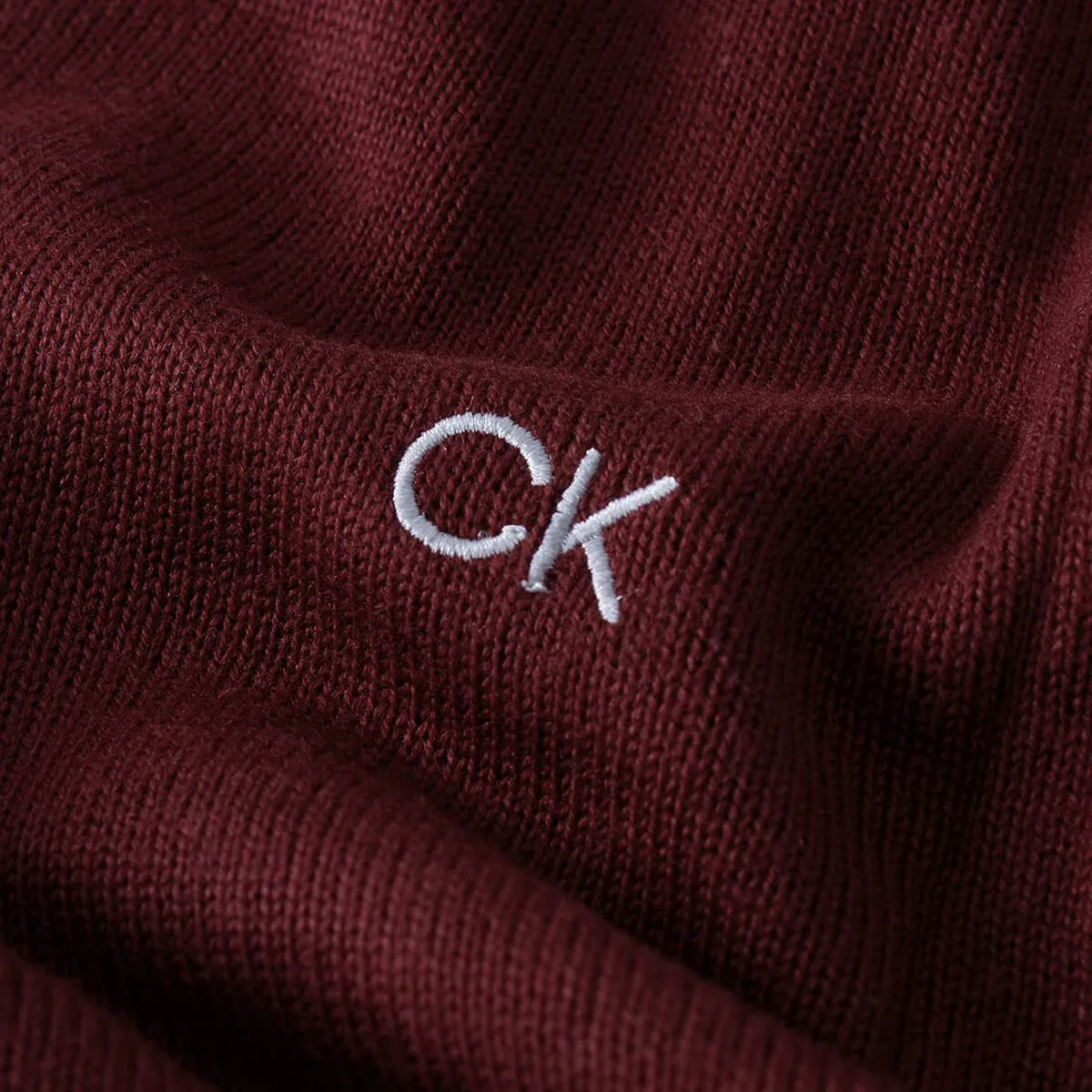 Calvin Klein Uomo Maglione Golf Girocollo - Borgogna - L - immagine 5