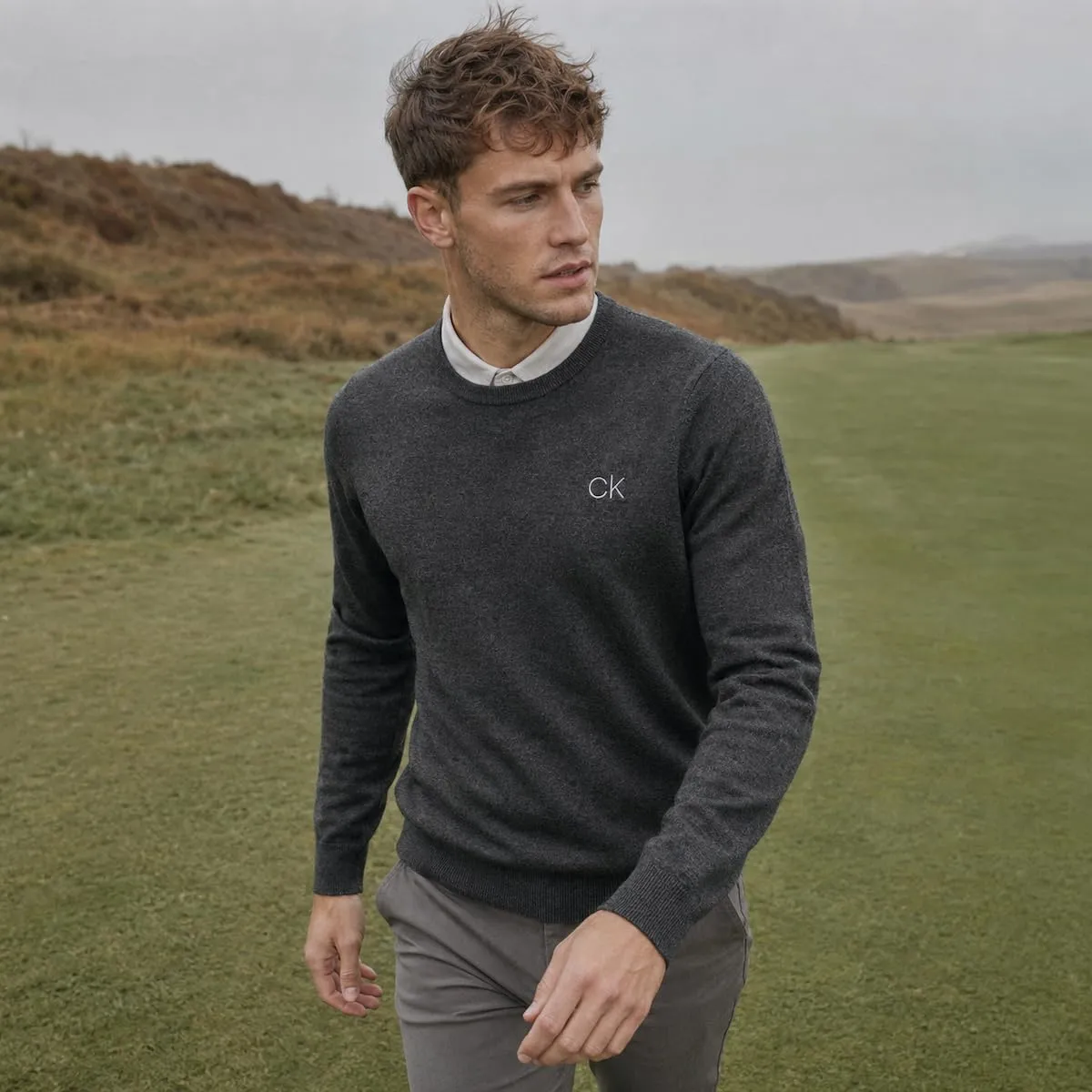 Calvin Klein Uomo Maglione Golf Girocollo - Antracite - 3XL - immagine 2