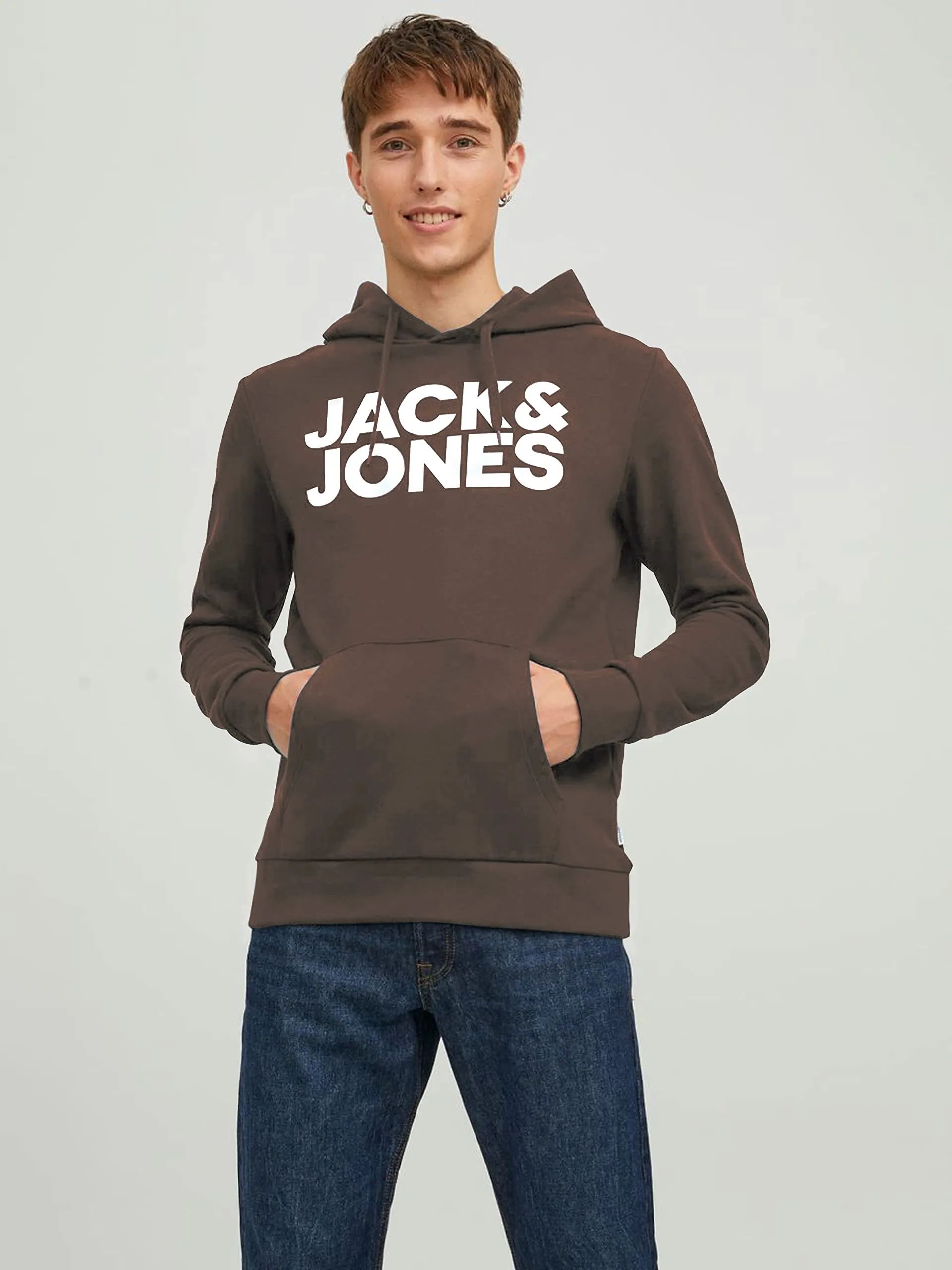 Jack & Jones Jjecorp - Felpa con Cappuccio da Uomo con Logo (Confezione da - immagine 2