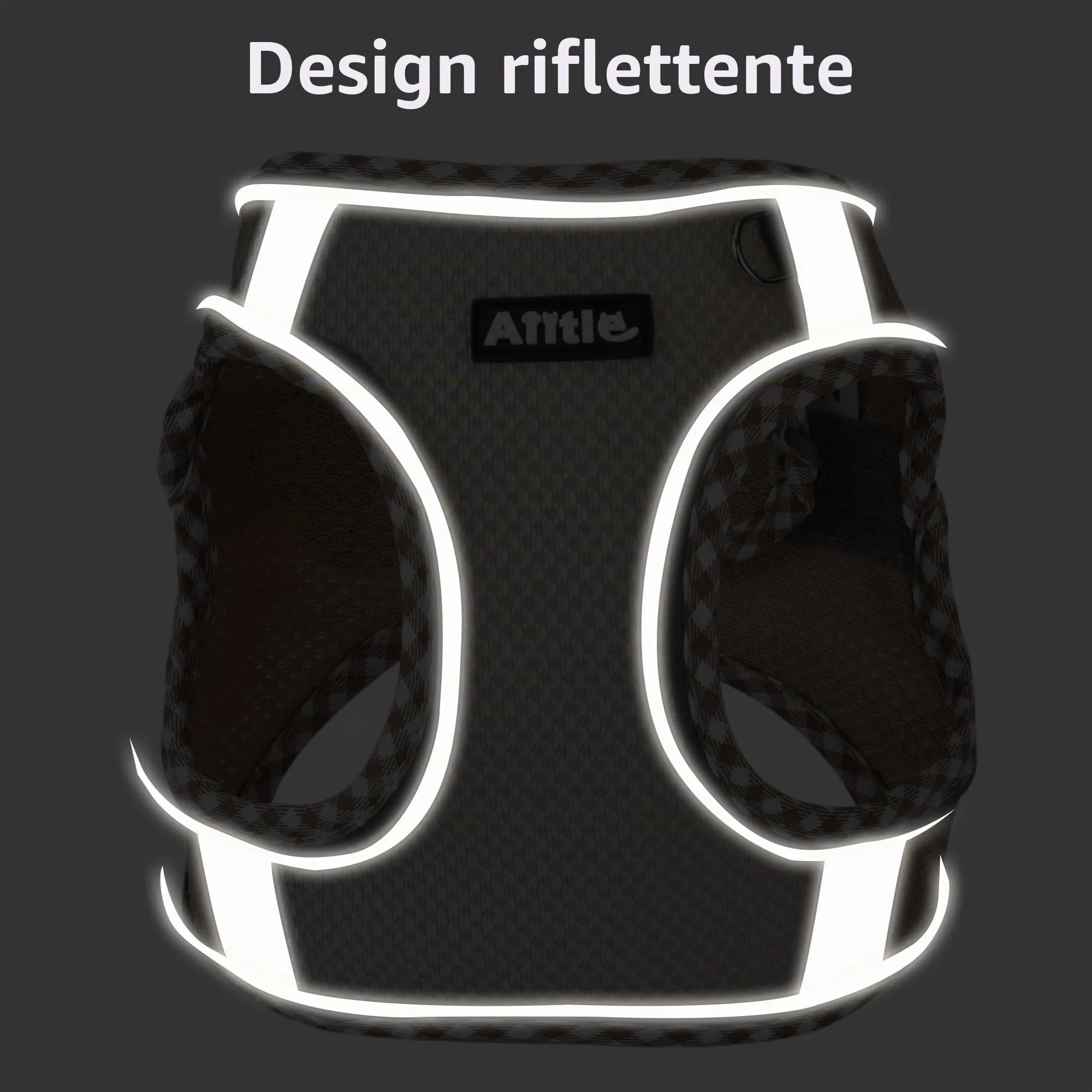 AIITLE Pettorina per cani anti-fuga, gilet anti-tiro con guinzaglio, strisce riflettenti, imbracature regolabili per animali domestici all'aperto per cani di taglia media, Viola XS - immagine 5