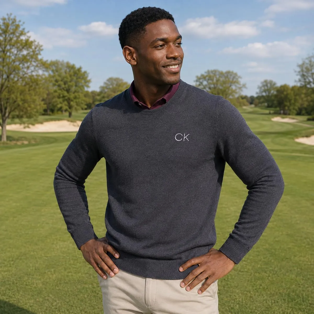 Calvin Klein Uomo Maglione Golf Girocollo - Grigio Acciaio - XXL - immagine 3
