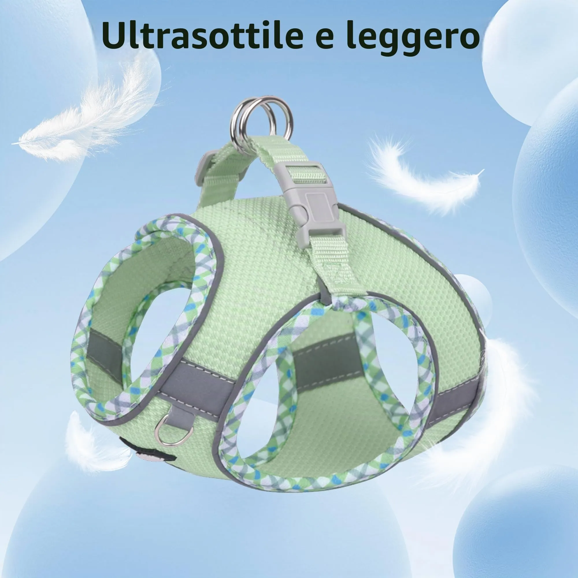 AIITLE Pettorina per cani anti-fuga, gilet anti-tiro con guinzaglio, strisce riflettenti, imbracature regolabili per animali domestici all'aperto per cani di taglia media, Saggio XXS - immagine 5