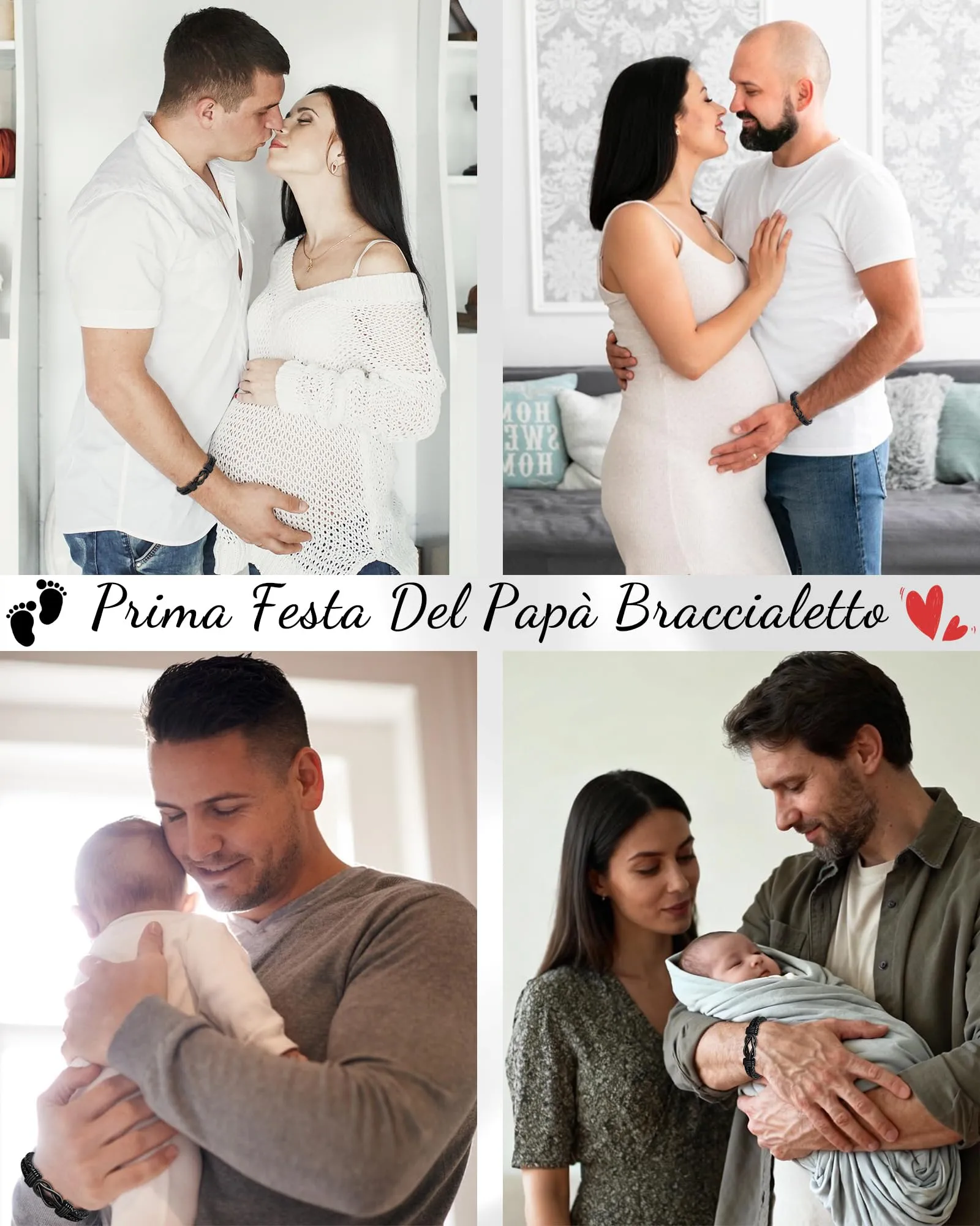 SUNSH Regalo Festa Del Papà - Regalo Futuro Papà Bracciale Uomo -Regali di 30 40 50 60 Anni Compleanno Papa - Idee Regali Festa Del Papa Compleanno Natale San Valentino - immagine 6