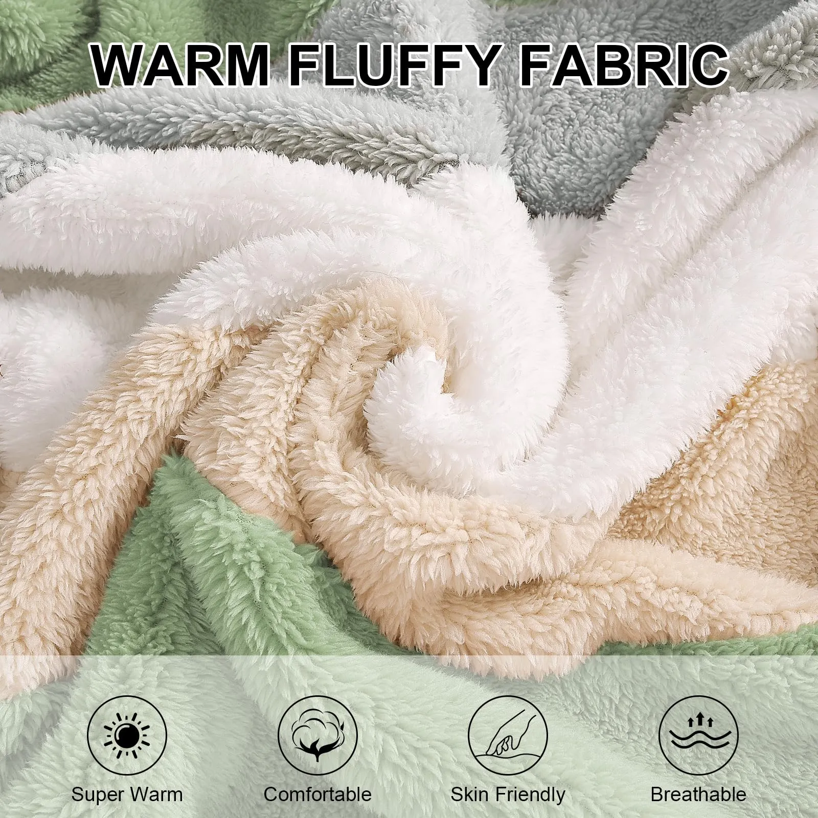 CMTOP Felpa Donna con Cappuccio Caldo Felpa in Pile Teddy Autunno Invernali Cappotto Patchwork Peluche Felpa Donna con Zip Outwear Casual Hoodie Giacca con 2 Tasche(Verde, M) - immagine 4
