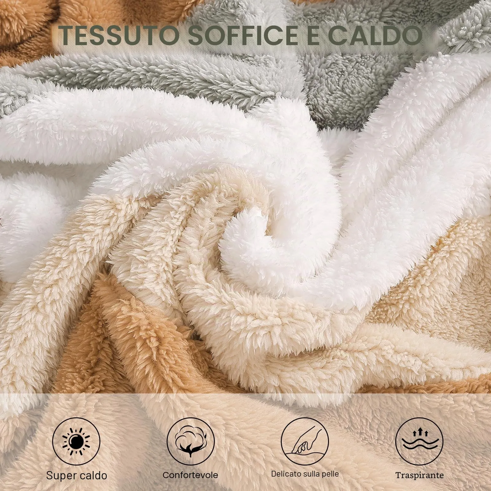 CMTOP Felpa Donna con Cappuccio Caldo Felpa in Pile Teddy Autunno Invernali Cappotto Patchwork Peluche Felpa Donna con Zip Outwear Casual Hoodie Giacca con 2 Tasche(Marrone, M) - immagine 4