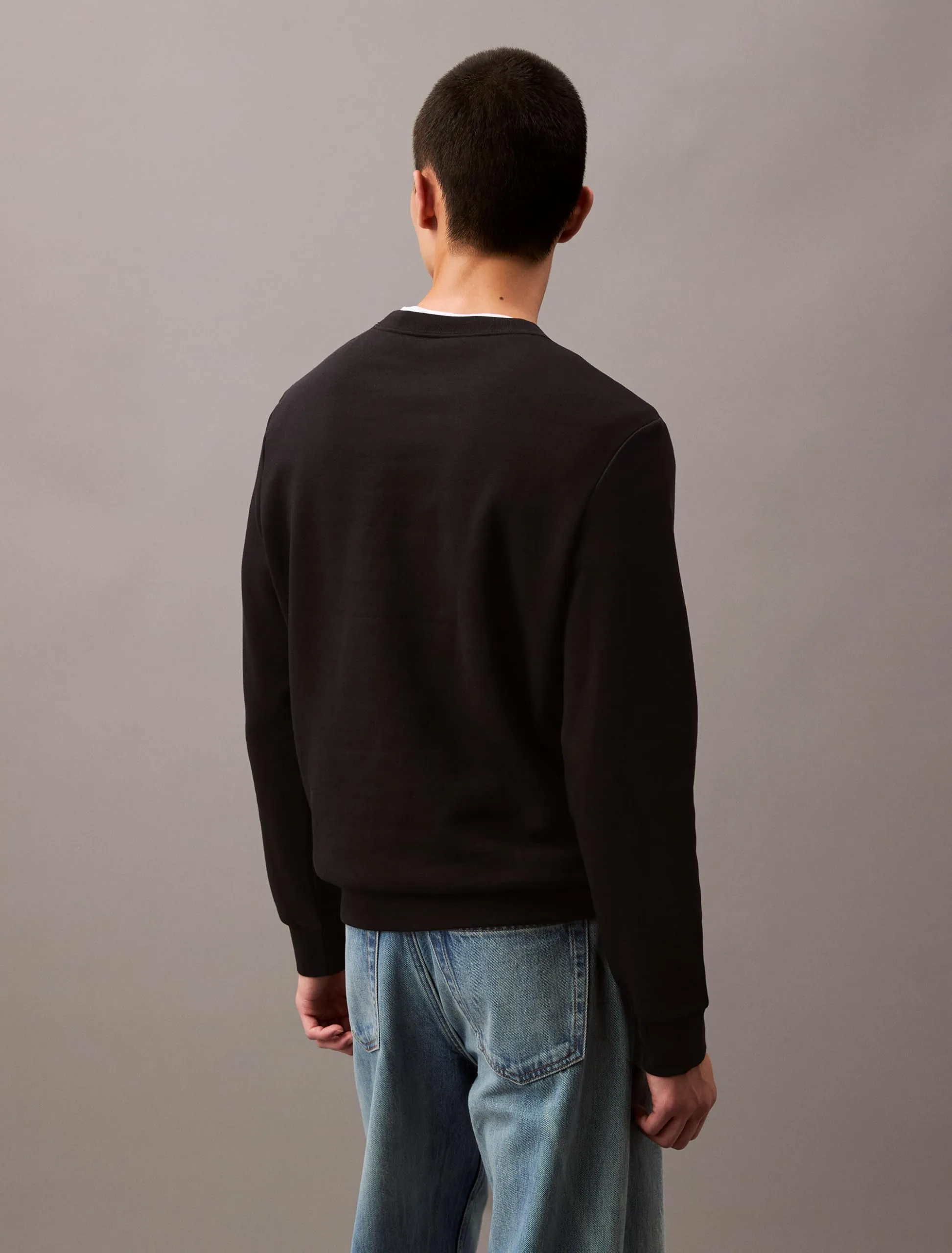 Calvin Klein Felpa Uomo in Pile con Logo Archive, Black Beauty., XX-Large - immagine 3
