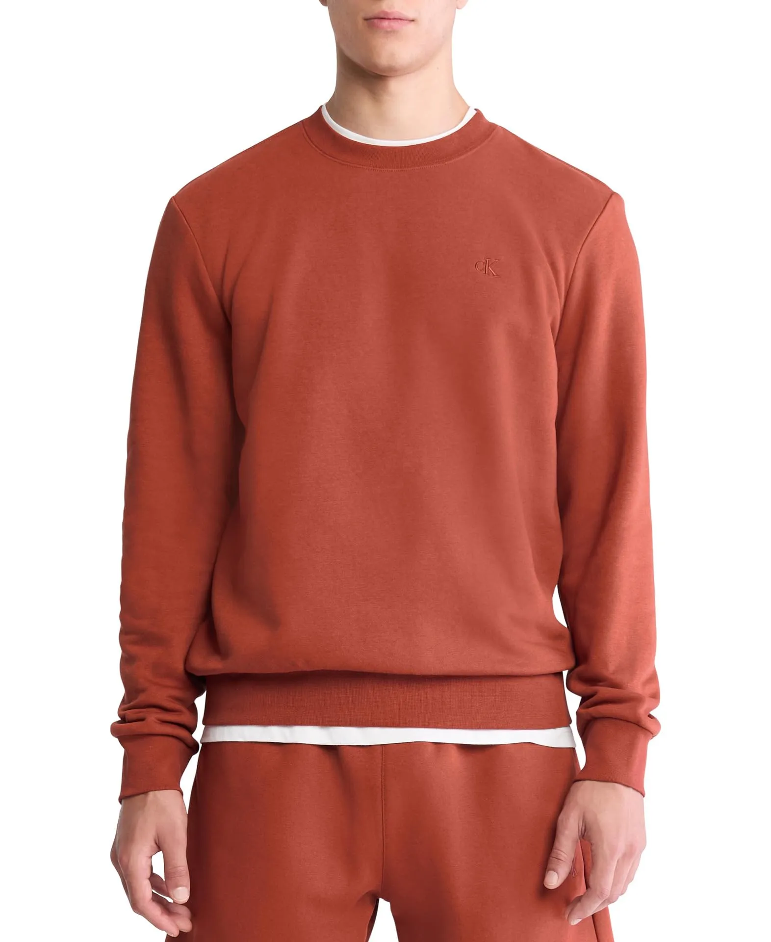 Calvin Klein Felpa da uomo in pile con logo monogramma vestibilità comoda, L - immagine 1
