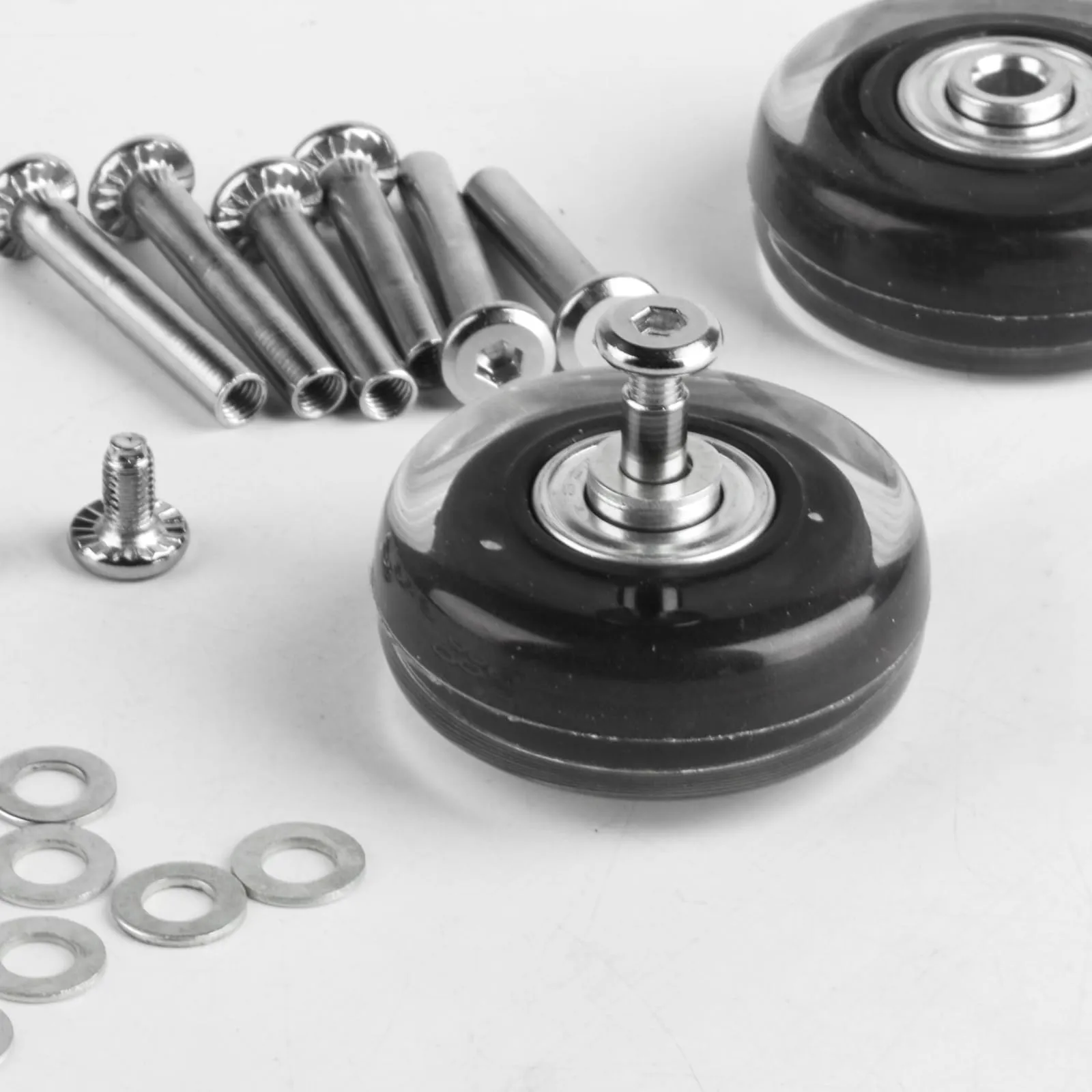 4 Pezzi Ruote di Ricambio per Valigie, 50x18mm Ruote Valigia Ricambio - immagine 3