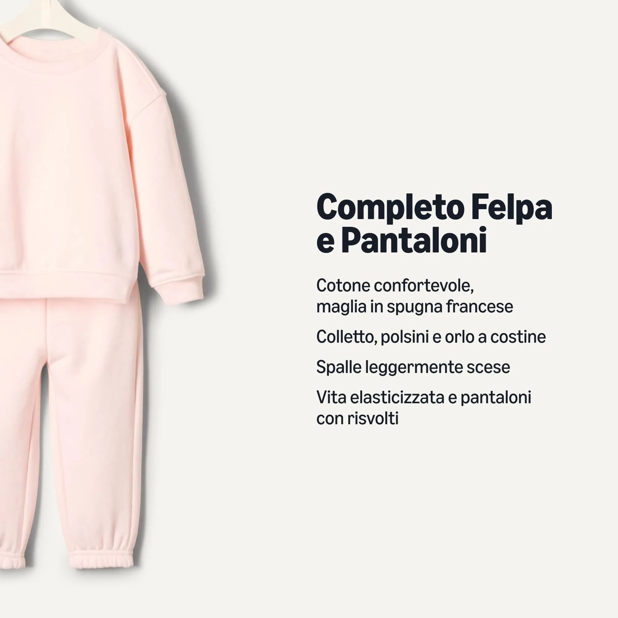 Amazon Essentials x Sofia Grainge Set con Felpa E Pantaloni Sportivi Unisex - Bimbi 0-24, Rosa Pallido, 0 Mesi - immagine 2