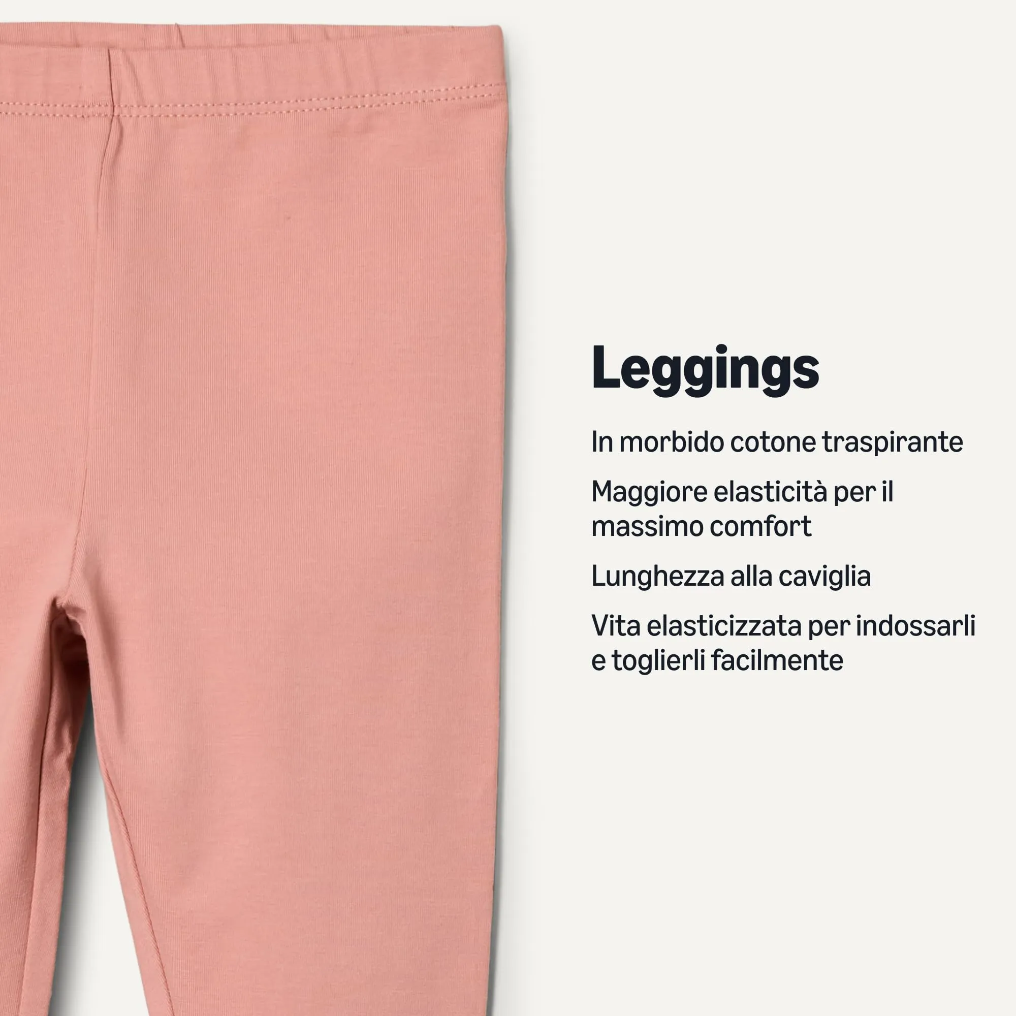 Amazon Essentials x Sofia Grainge Leggings alla Caviglia Traspiranti in Cotone Bambine e Ragazze, Confezione da 3, Avorio/Rosa/Terracotta, 3-6 Mesi - immagine 2