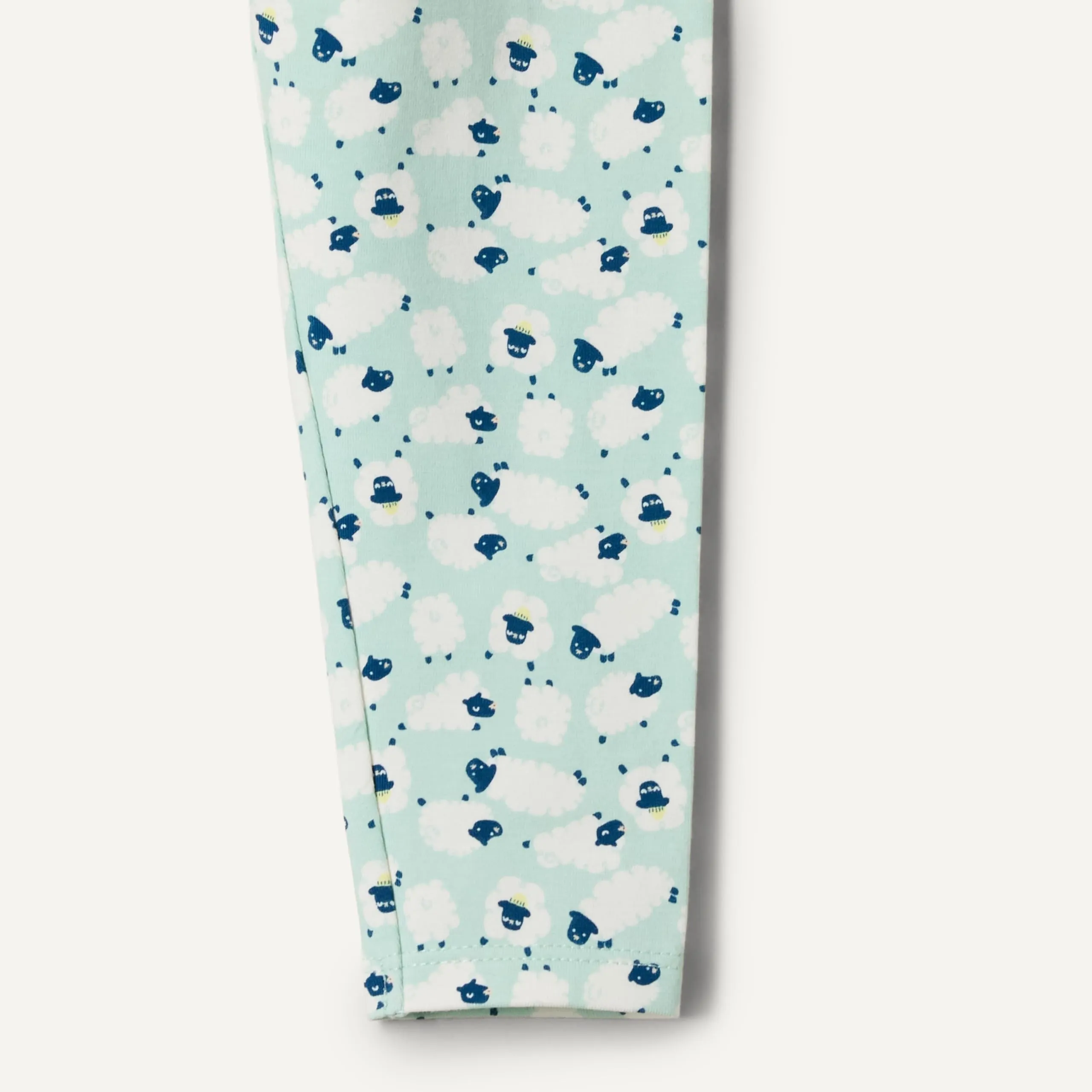 Amazon Essentials x Sofia Grainge Leggings alla Caviglia Traspiranti in Cotone Bambine e Ragazze, Confezione da 3, Pecore/Righe/Verde Pallido, 0 Mesi - immagine 3