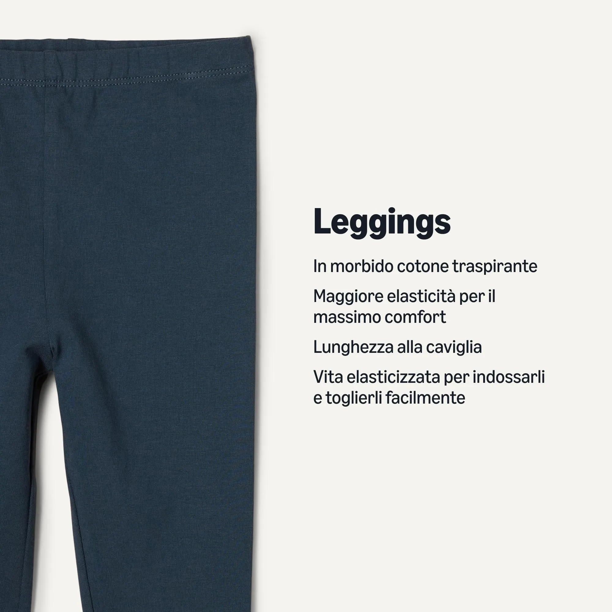 Amazon Essentials x Sofia Grainge Leggings alla Caviglia Traspiranti in Cotone Bambine e Ragazze, Confezione da 3, Avorio/Blu Chiaro/Blu Marino Scuro, 4 Anni - immagine 2