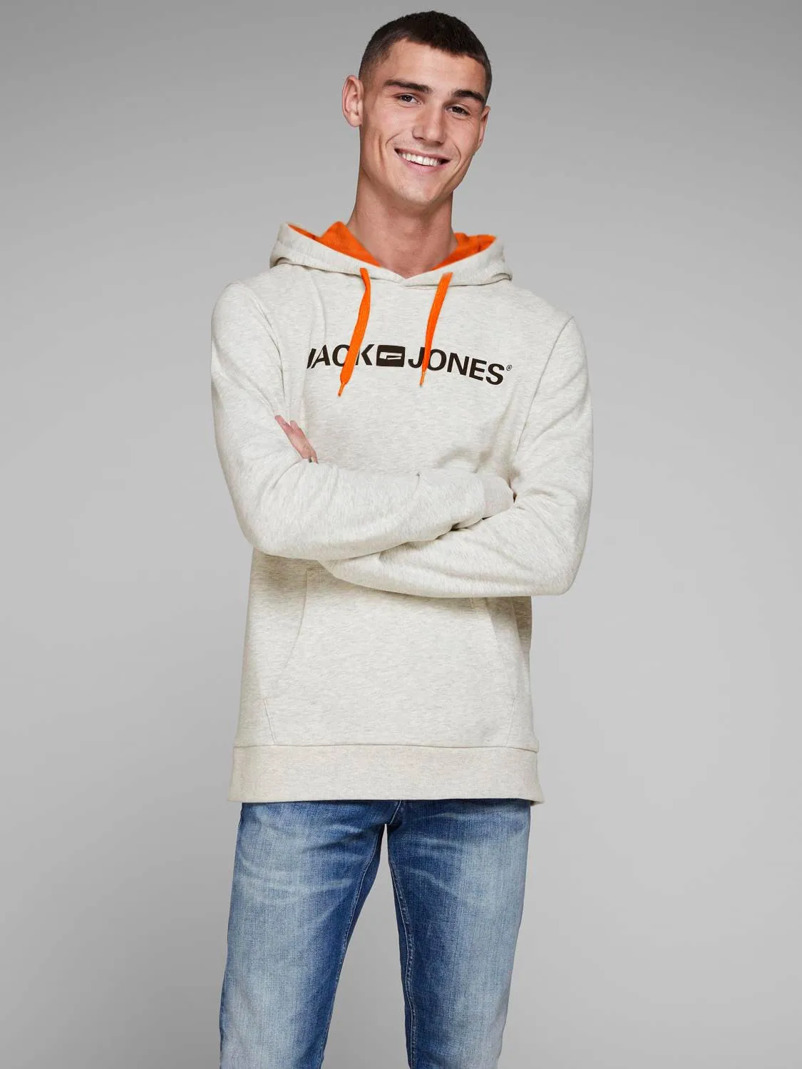 JACK & JONES - Felpa da uomo con cappuccio e logo, XL - immagine 2