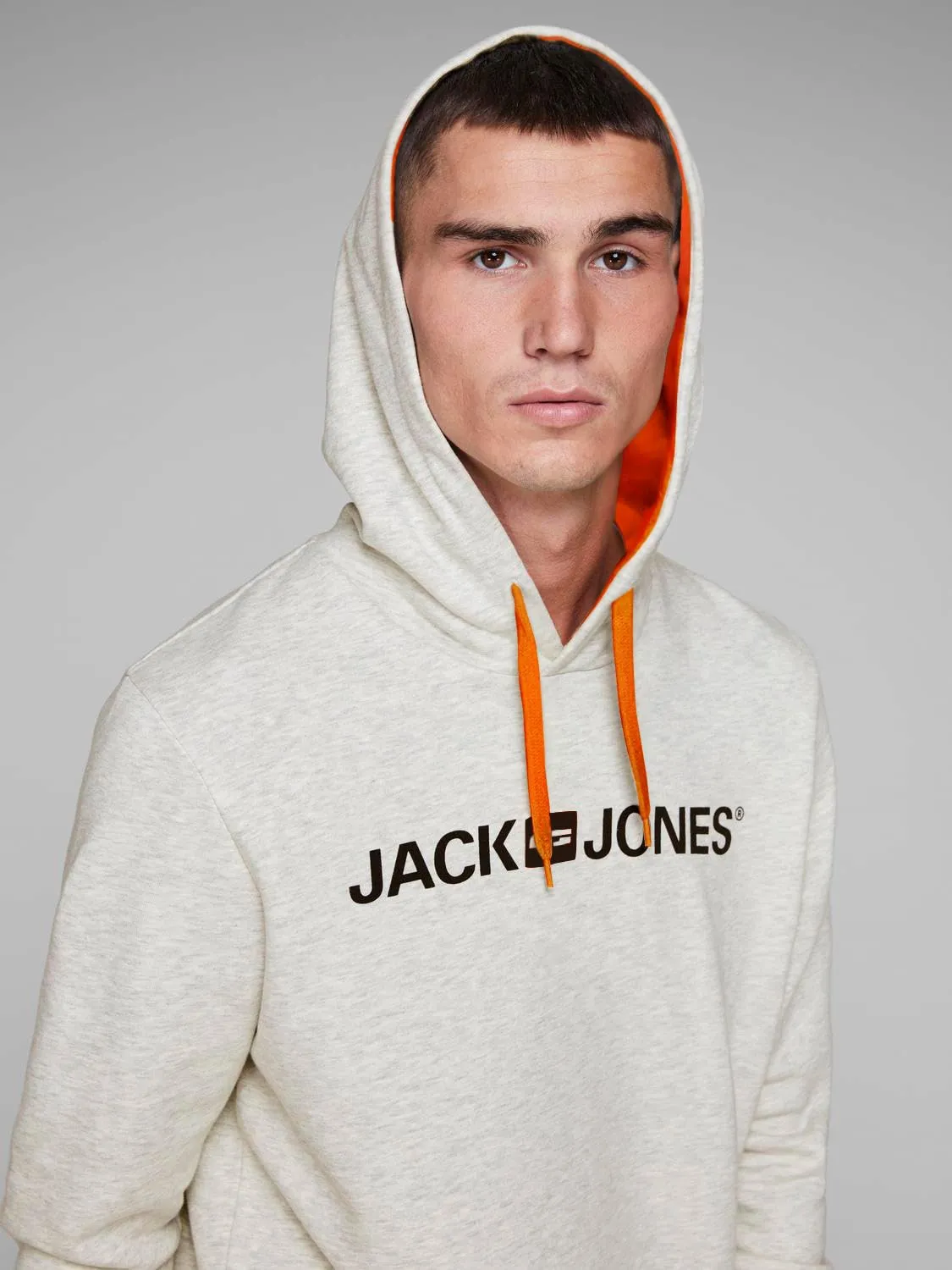 JACK & JONES - Felpa da uomo con cappuccio e logo, M - immagine 4