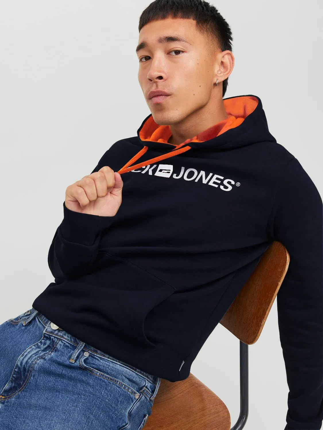 JACK & JONES - Felpa da uomo con cappuccio e logo, XS - immagine 4