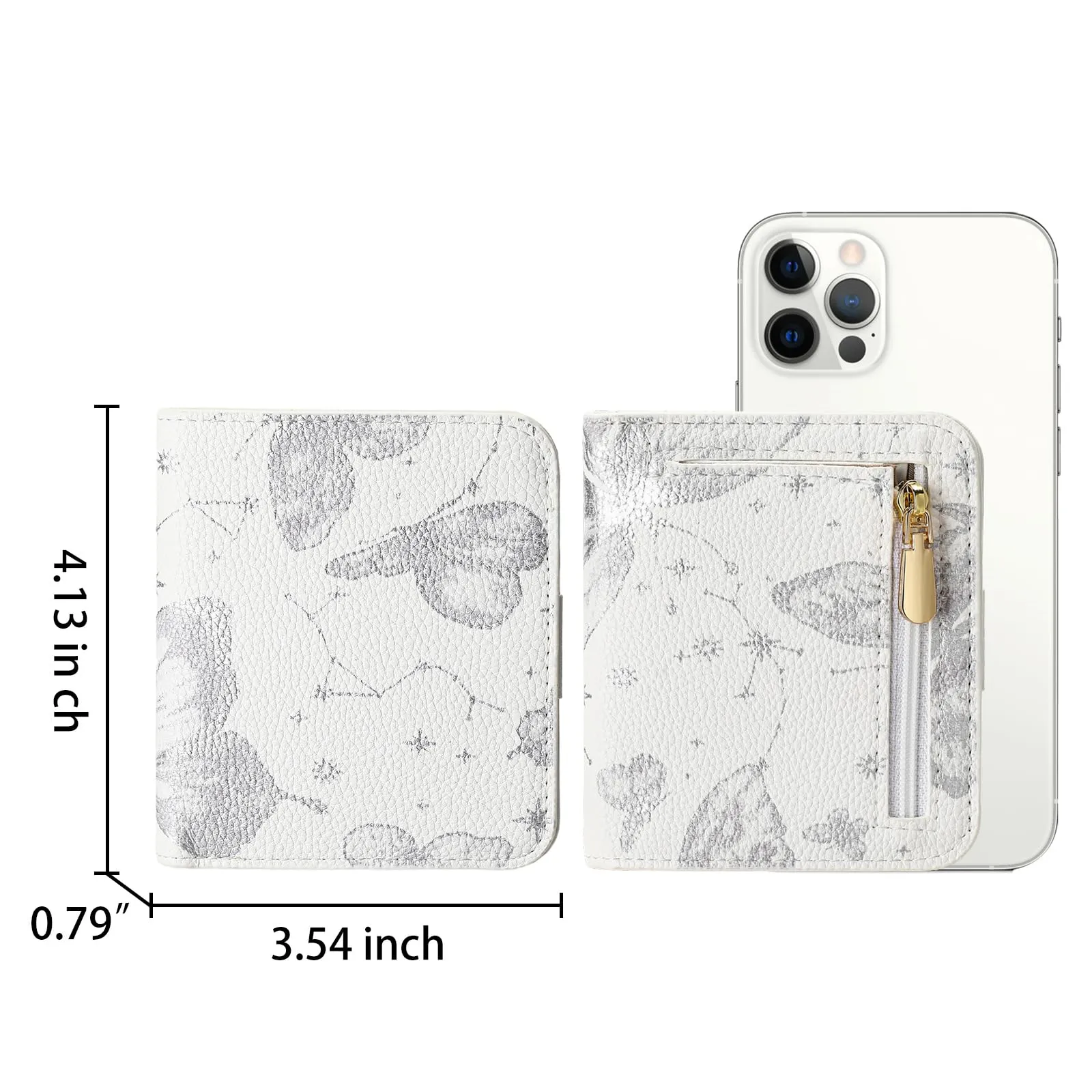 GAEKEAO Portafoglio da Donna in pelle, Portafogli Donna Piccoli con cerniere blocco RFID Portamonete, 7 Scomparti per Carte con 1 Finestra di Identificazione e 1 Tasca con Cerniera - immagine 2