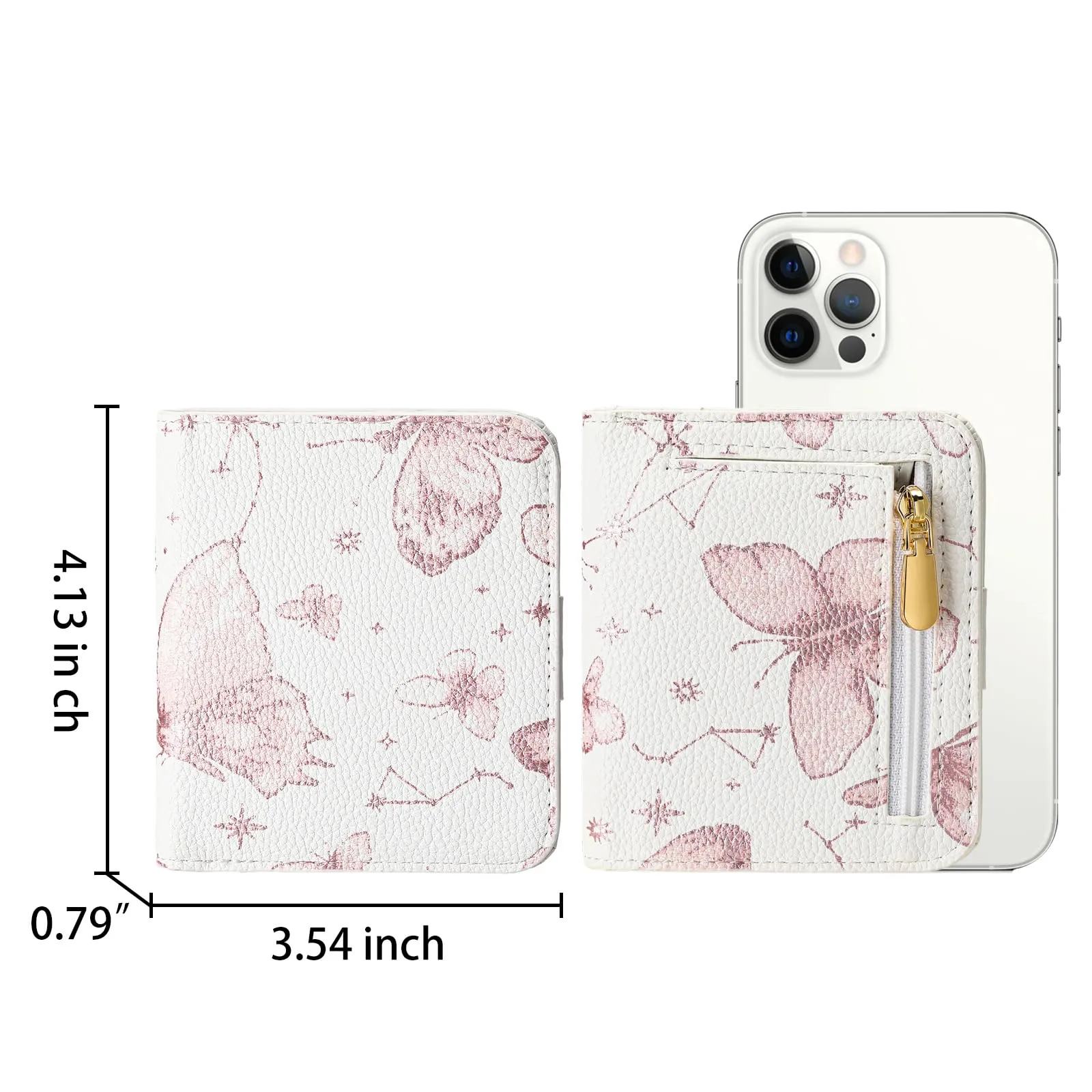 GAEKEAO Portafoglio da Donna in pelle, Portafogli Donna Piccoli con cerniere blocco RFID Portamonete, 7 Scomparti per Carte con 1 Finestra di Identificazione e 1 Tasca con Cerniera - immagine 2