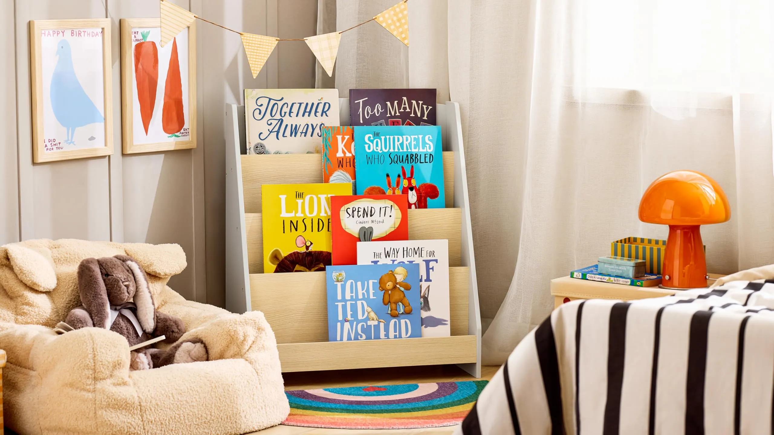 SoBuy Libreria Montessoriana per Bambini a 4 Ripiani 61x30x71cm Cameretta - immagine 2