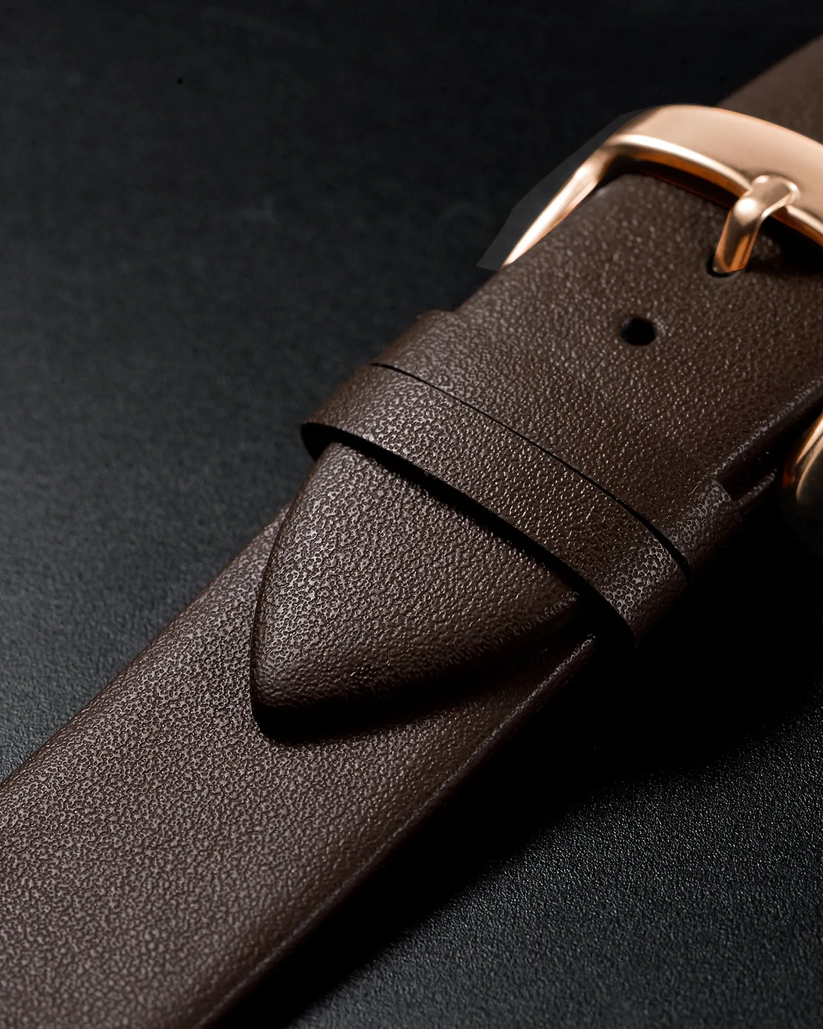 QUARKZMAN Cinturino Orologio in Vero Pelle Marrone Scuro 20mm di Larghezza - immagine 4
