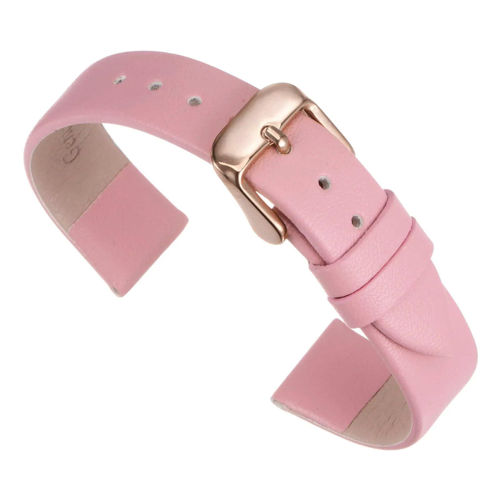 QUARKZMAN Cinturino Orologio Rosa 18mm di Larghezza con Fibbia in Oro Rosa - immagine 1