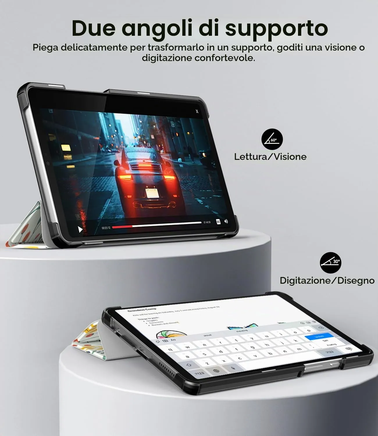 TiMOVO Cover per Samsung Galaxy Tab A11/A9 8,7 Pollici, Fiori - immagine 3