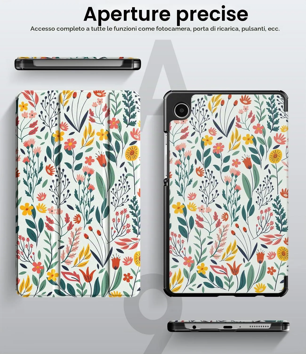 TiMOVO Cover per Samsung Galaxy Tab A11/A9 8,7 Pollici, Fiori - immagine 6