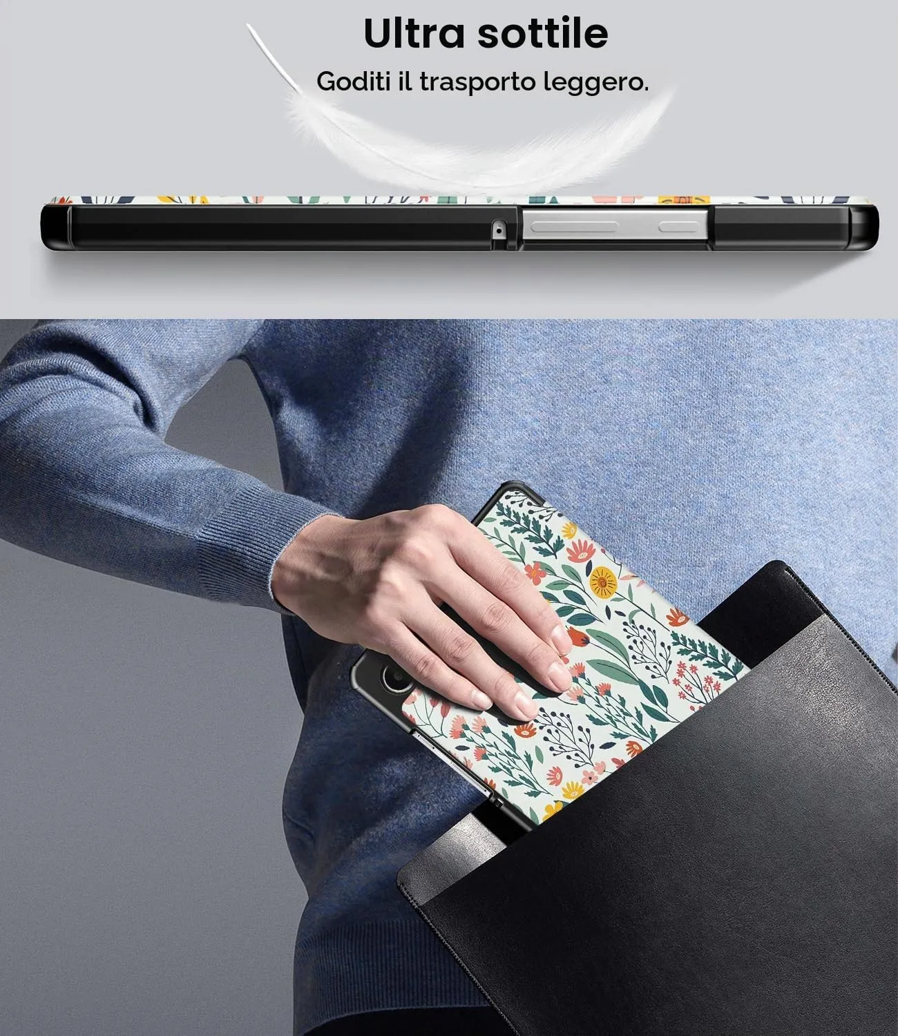 TiMOVO Cover per Samsung Galaxy Tab A11/A9 8,7 Pollici, Fiori - immagine 7