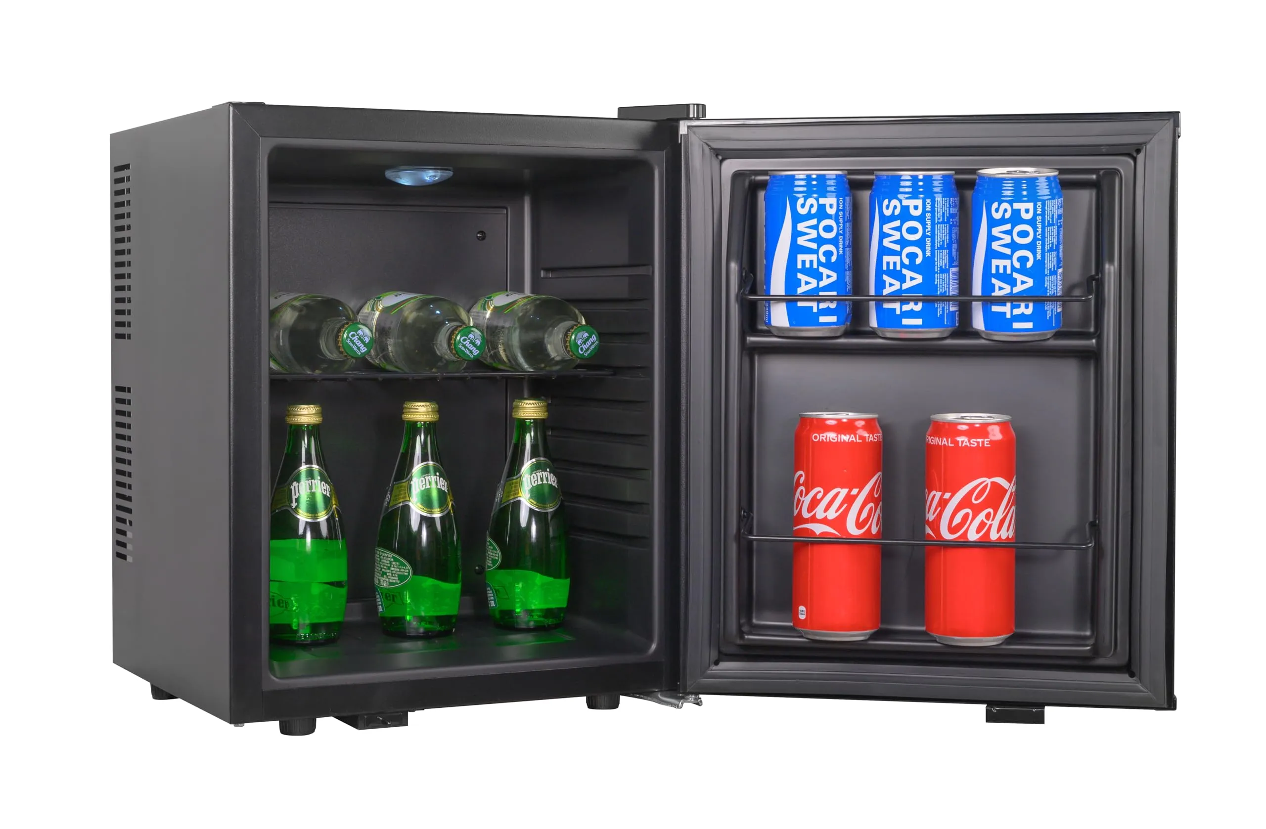 METRO Professional Minifrigo GMB1025B, 38 x 38.5 x 47 cm, 25 L, temperatura: 6-22°C, Illuminazione LED, 1 ripiano regolabile, bassa rumorosità, nero - immagine 7