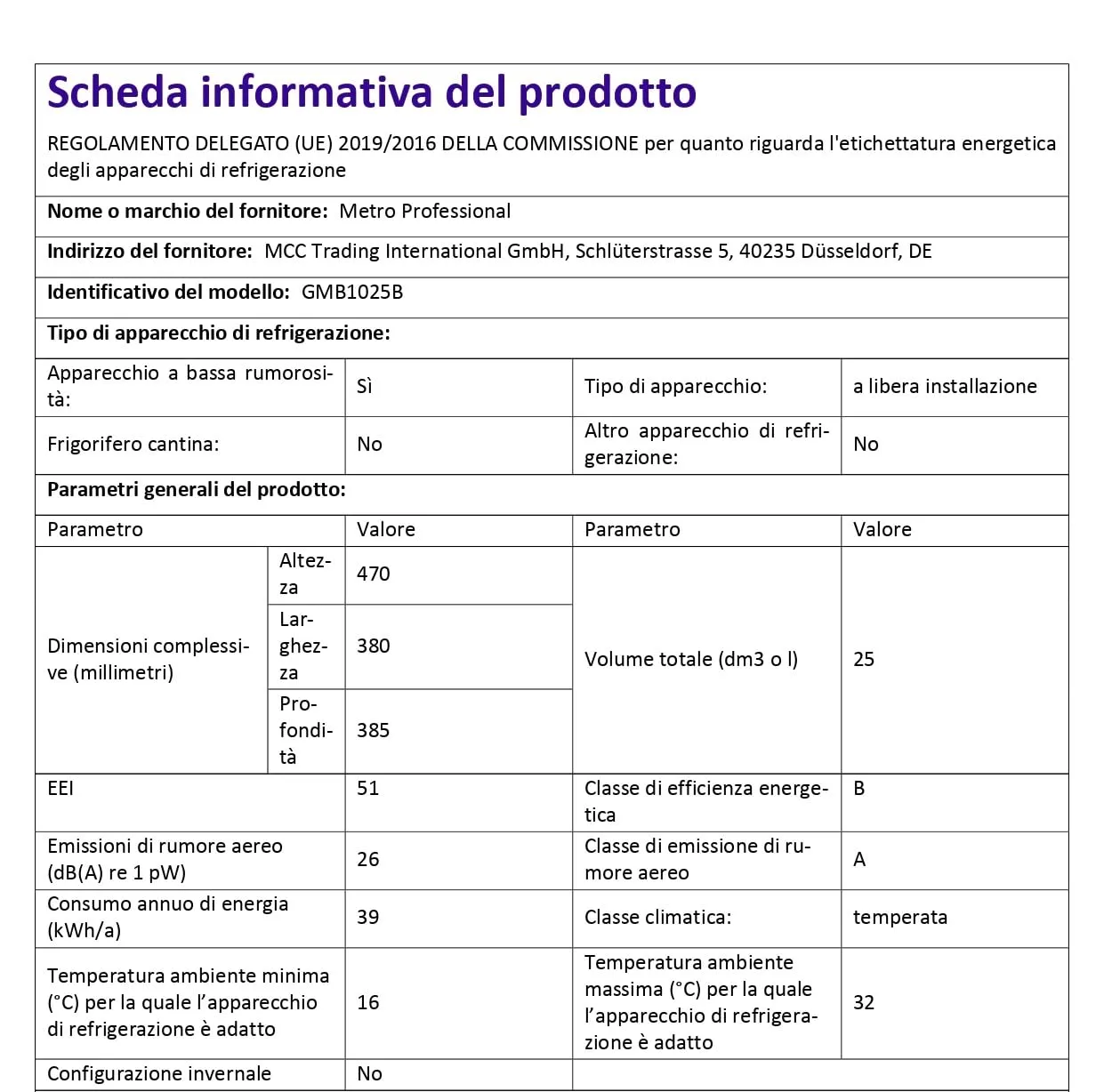 METRO Professional Minifrigo GMB1025B, 38 x 38.5 x 47 cm, 25 L, temperatura: 6-22°C, Illuminazione LED, 1 ripiano regolabile, bassa rumorosità, nero - immagine 14