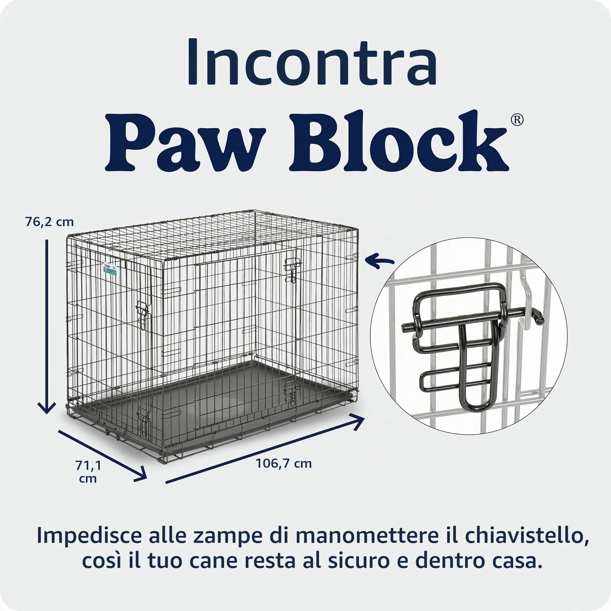 MidWest Homes for Pets Gabbia per cani iCrate a 2 porte lunga 106,68, dotata di vaschetta a tenuta stagna, piedini protettivi, pannello divisorio e caratteristiche brevettate, nero, mod. 1542DDU - immagine 5