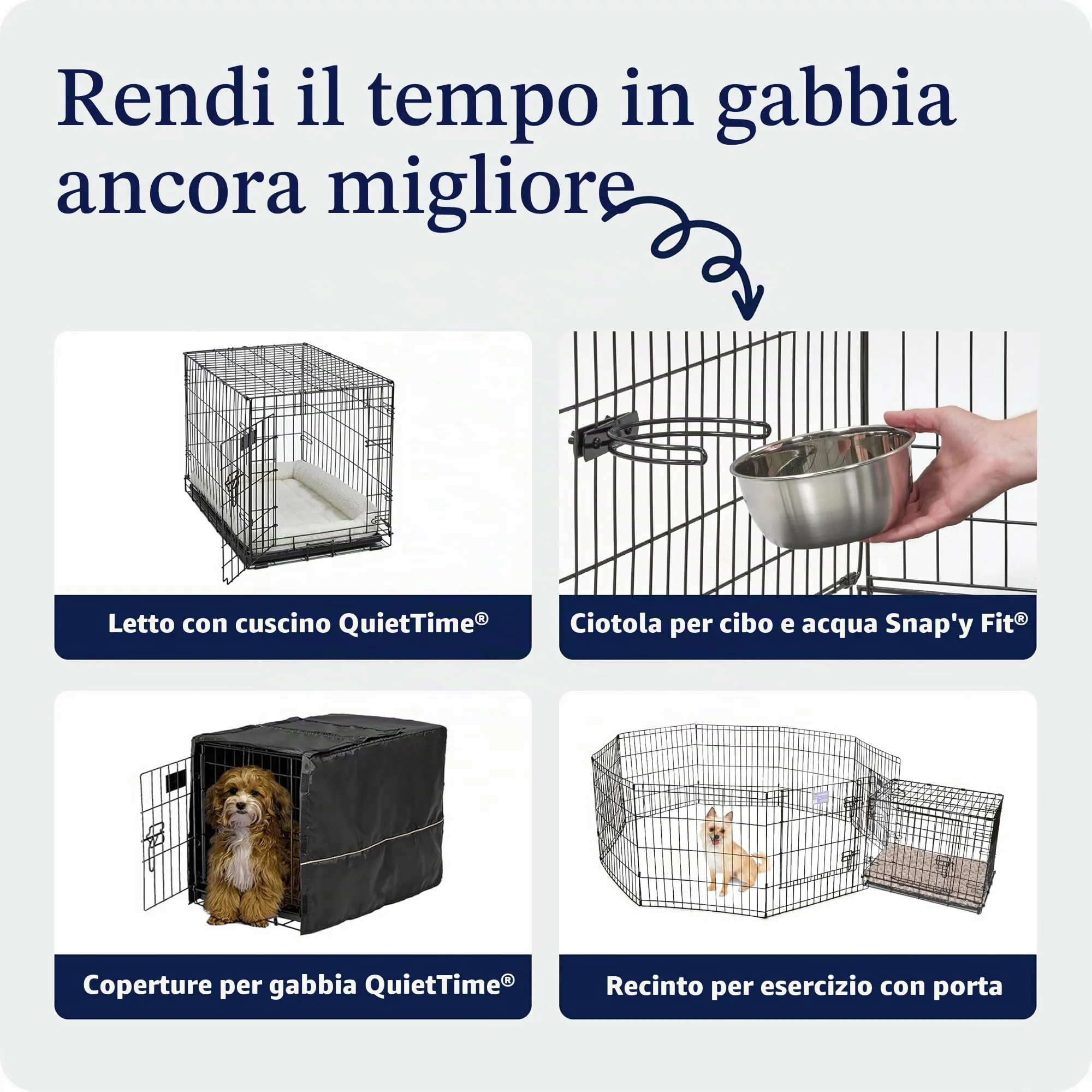 MidWest Homes for Pets Gabbia per cani iCrate a 2 porte lunga 106,68, dotata di vaschetta a tenuta stagna, piedini protettivi, pannello divisorio e caratteristiche brevettate, nero, mod. 1542DDU - immagine 9