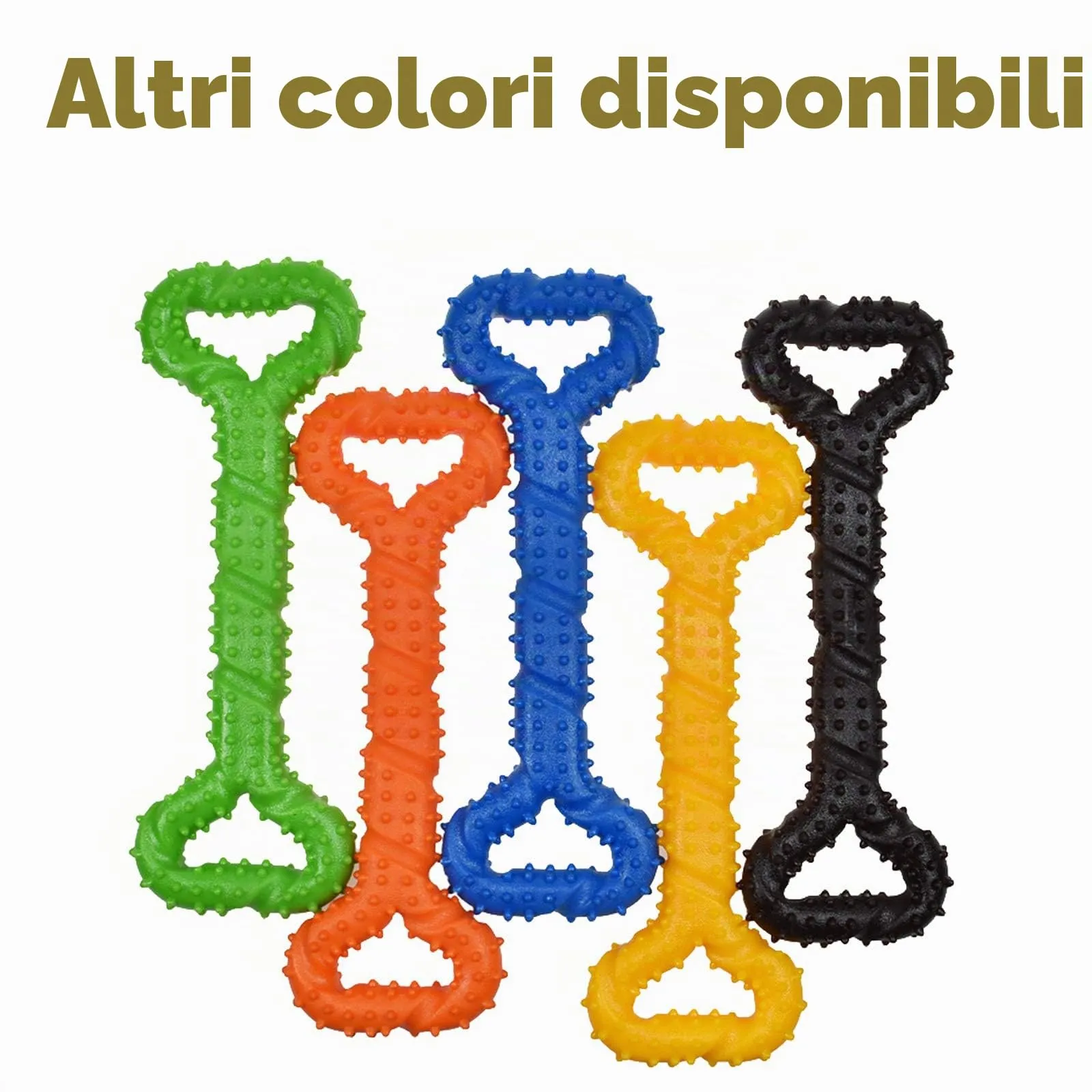 atopo Giochi da masticare resistenti per cani grandi 13 pollice Forma dell'osso Giocattoli per cani con Design convesso duri giochi interattivi per per cani piccoli e grandi - immagine 3