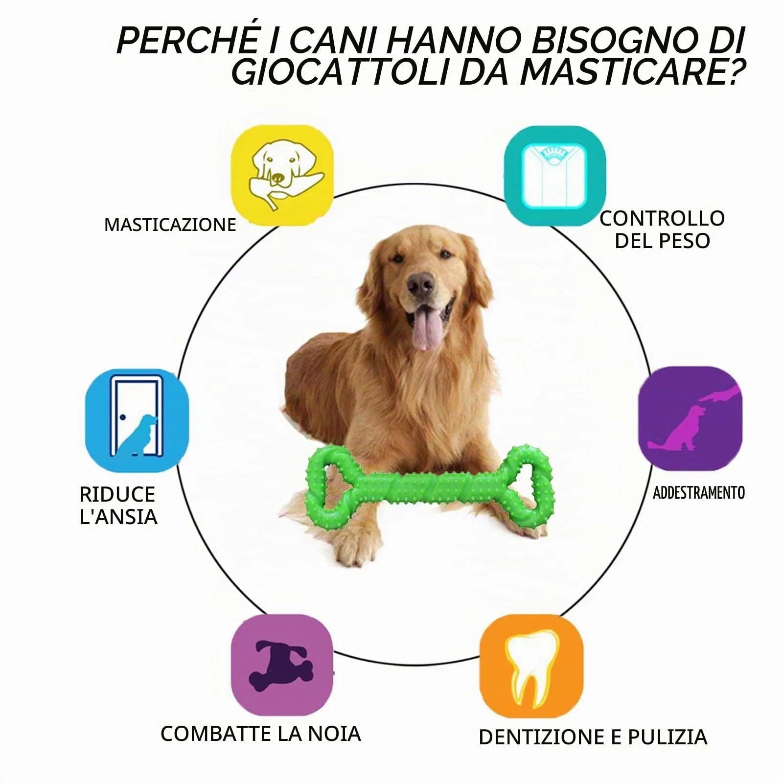 atopo Giochi da masticare resistenti per cani grandi 13 pollice Forma dell'osso Giocattoli per cani con Design convesso duri giochi interattivi per per cani piccoli e grandi - immagine 4