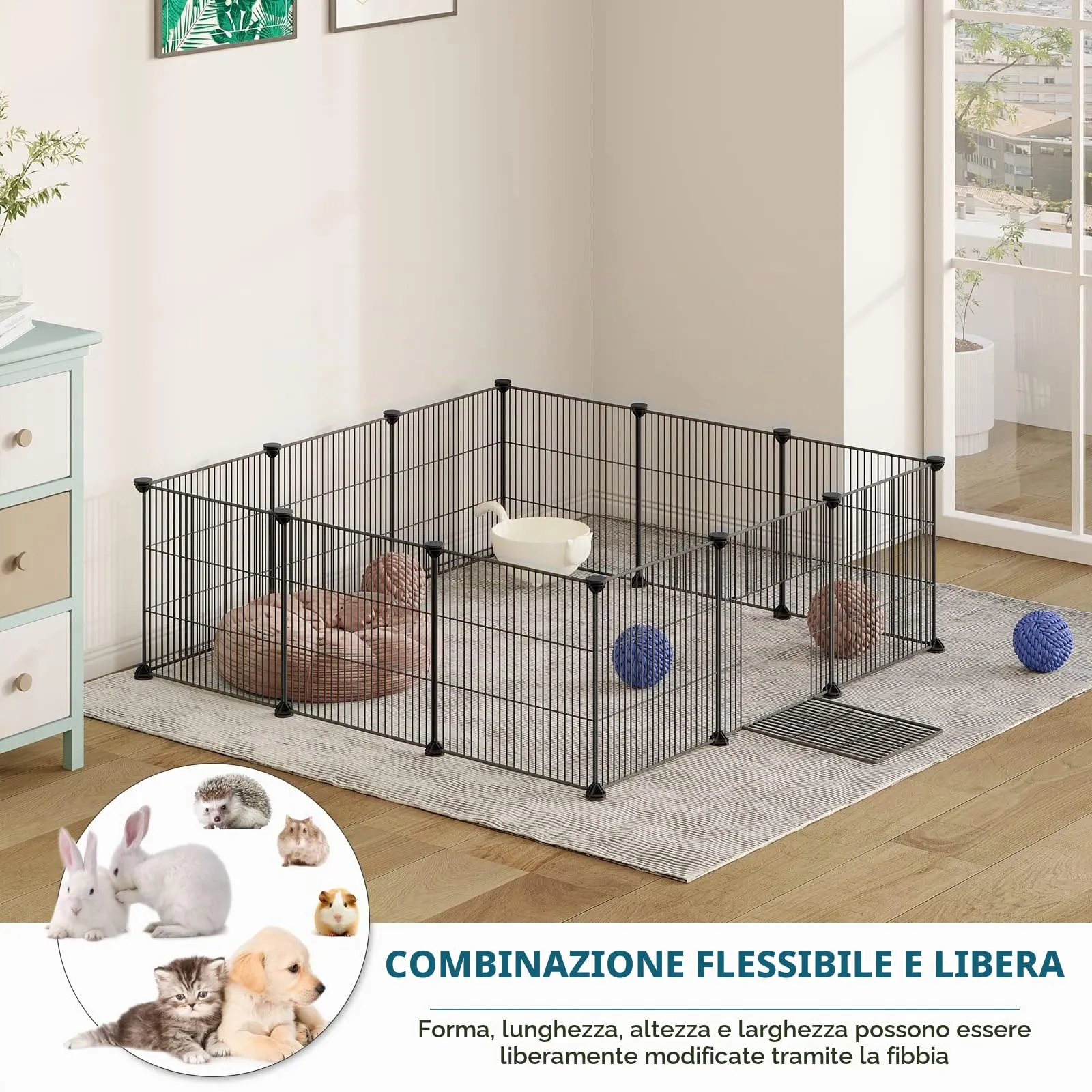 EUGAD Recinto per Piccoli Animali, Recinzione Modulare - immagine 3